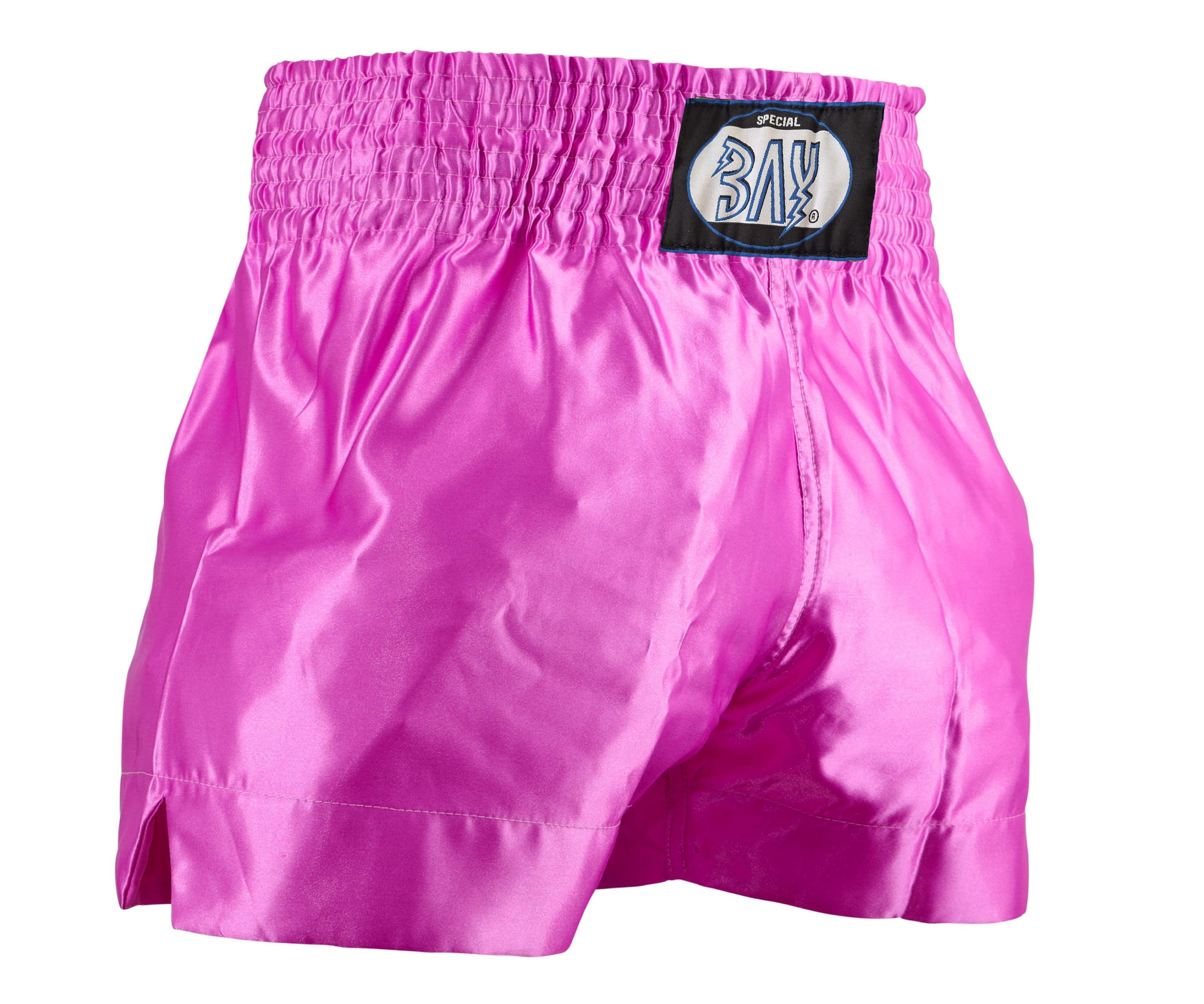 BAY-Sports Sporthose Thaiboxhose REMY Muay Thai Hose Shorts Thaiboxen MMA kurz Kickboxen kurze, leichte, locker sitzende Trainingshose, uni Pink