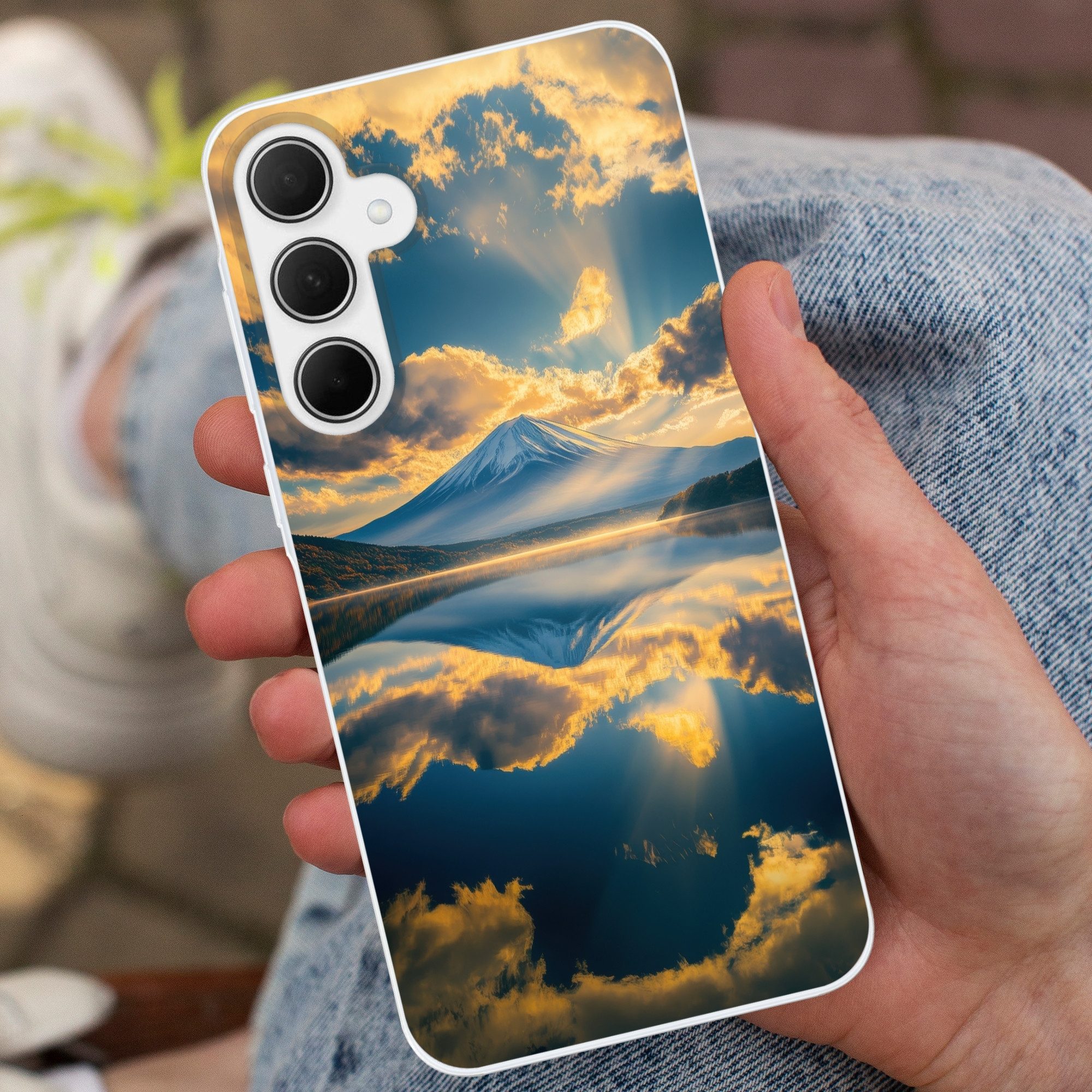 MuchoWow Handyhülle für Samsung Galaxy A35 5G Berg - Fluss - Sonnenuntergang, Smartphone-Bumper, Print, Handy Schutzhülle Dünn