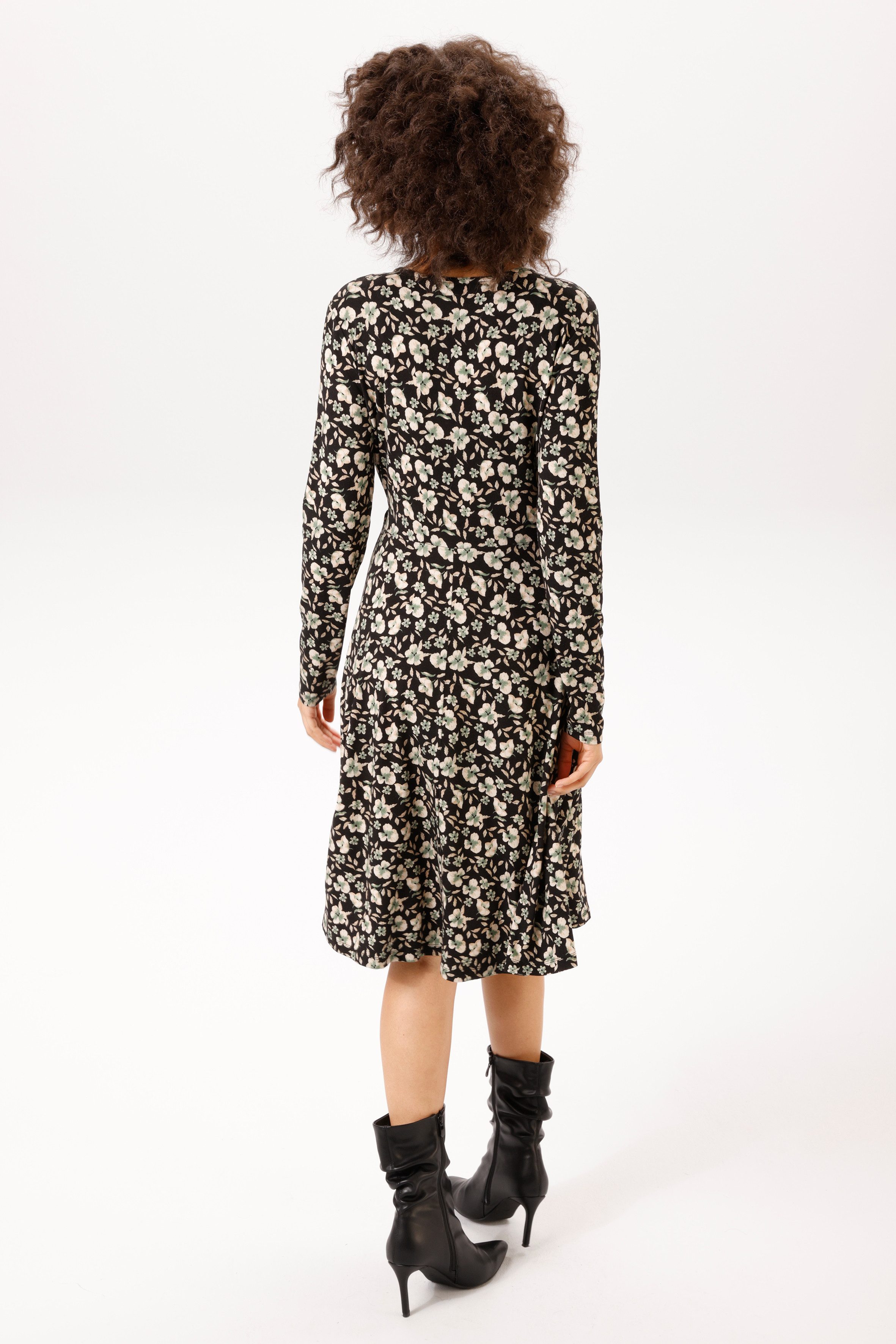 Aniston CASUAL Jerseykleid mit kleinen Blüten und Blättern bedruckt - NEUE KOLLEKTION