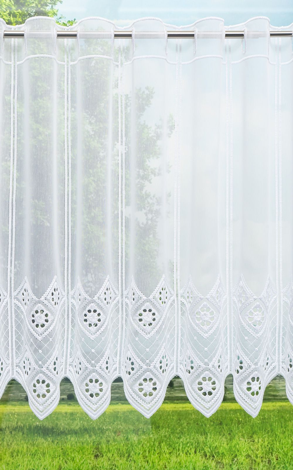 LYSEL® Scheibengardine Rautendesign (1 St), transparent, HxB 45x44cm