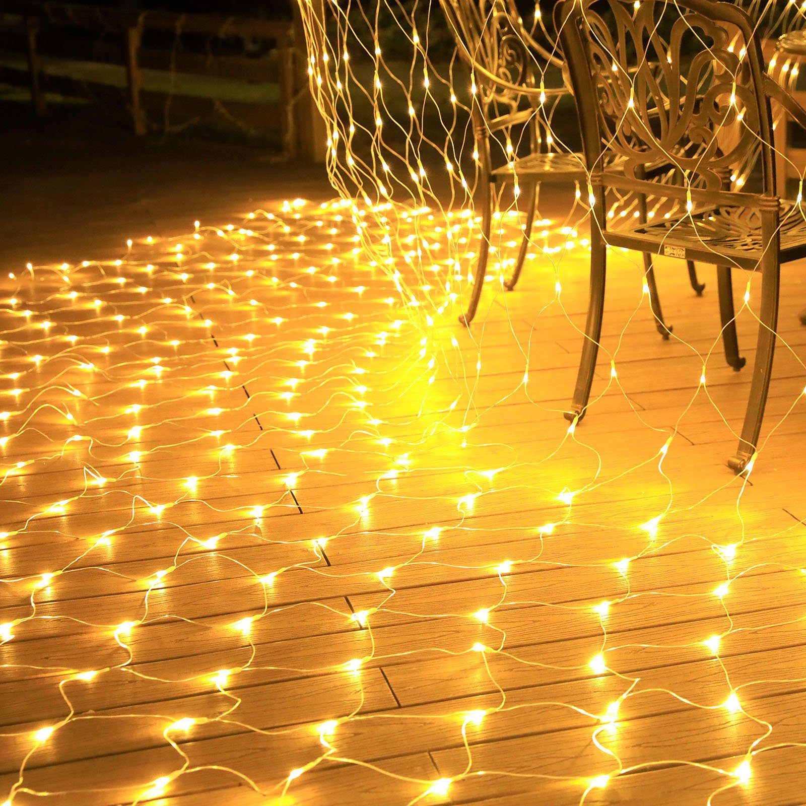 MUPOO LED-Lichternetz LED Lichternetz,Lichterkette Netz mit 8 Modi Fernbedienung Timer, 880-flammig, Deko Lichtketten Lichtervorhang mit Stecker für Zimmer Weihnachten Warmweiß