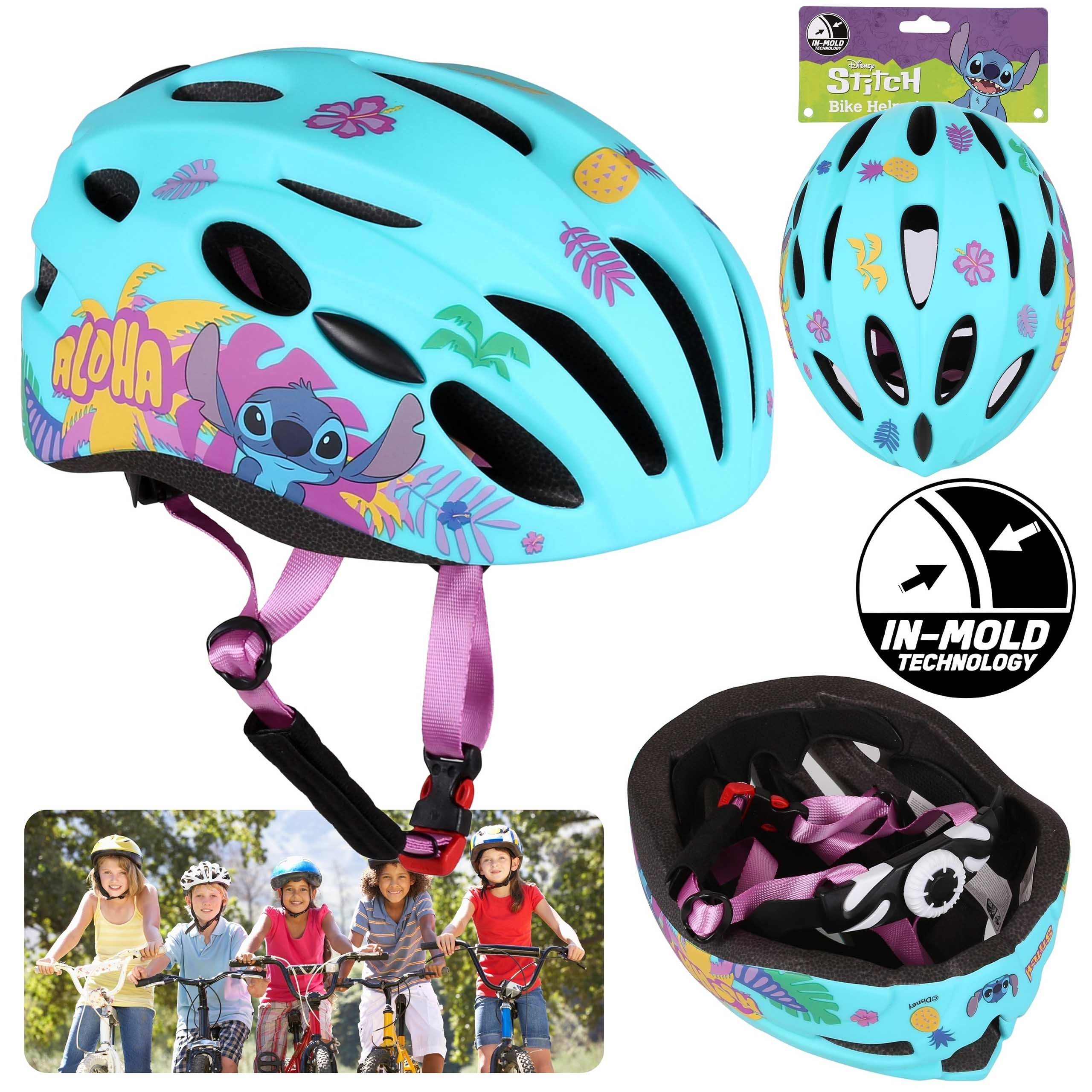 Kinderfahrradhelm DISNEY Stitch IN-MOLD Mädchen Kinderfahrradhelm,türkisfarben 52-56 cm