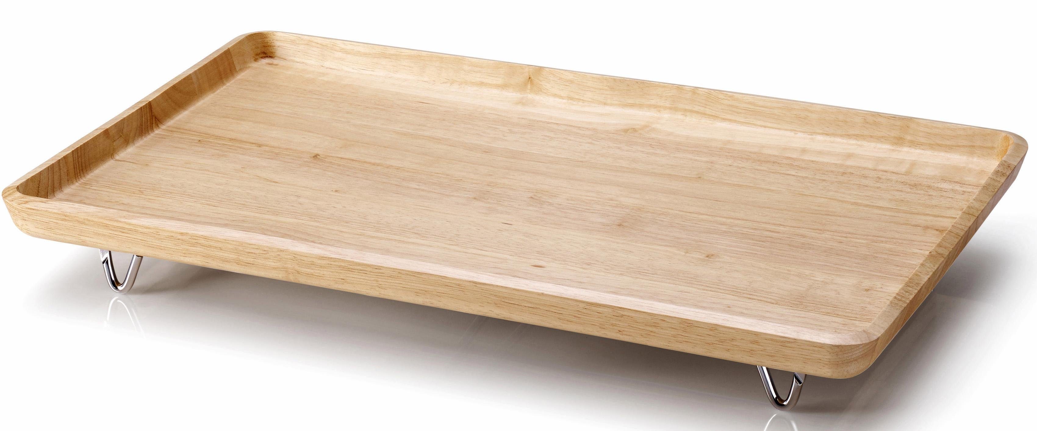 Continenta Tablett, Holzwerkstoff, (1-tlg), Handarbeit, mit ausklappbaren Füßen