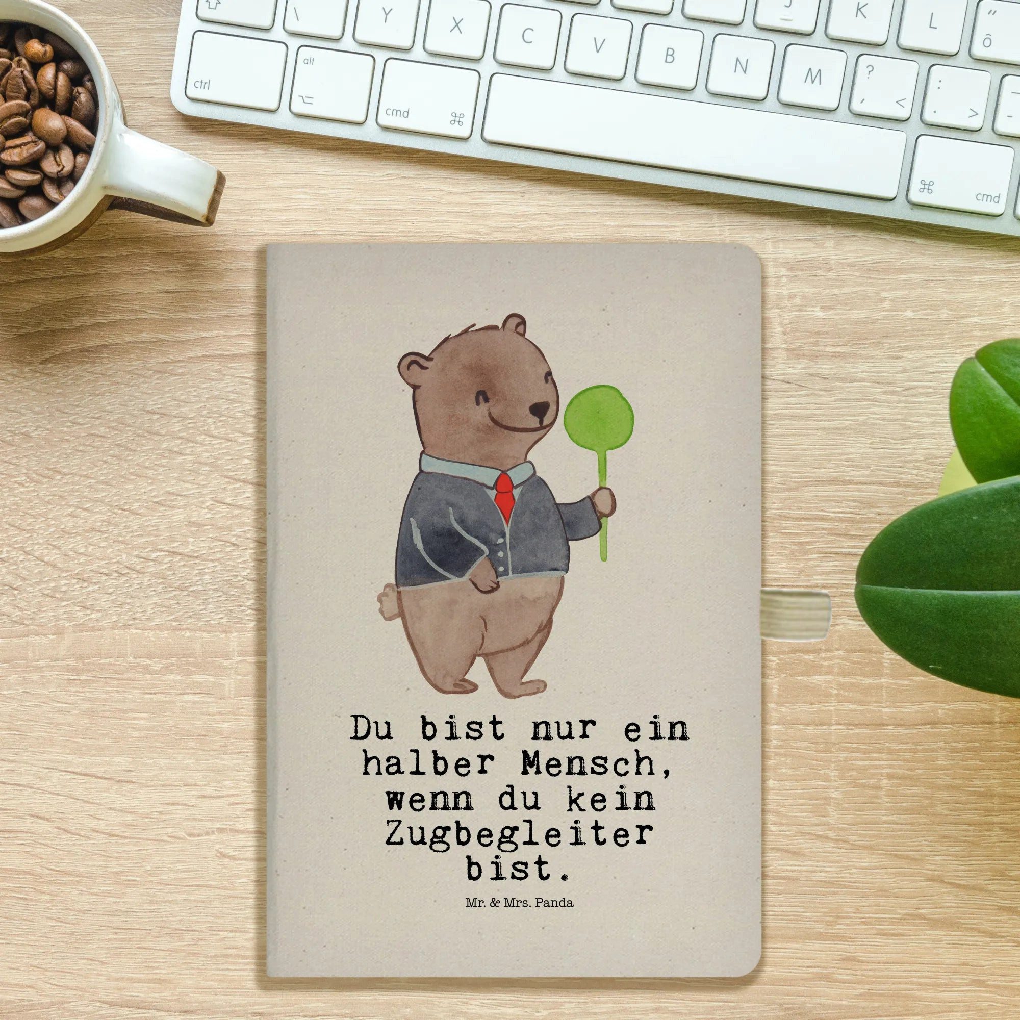 Thumbnail - Mr. & Mrs. Panda Notizbuch Zugbegleiter Herz - Transparent - Geschenk, Kollege, A5 Notizbuch Per Mr. & Mrs. Panda, Inspi...