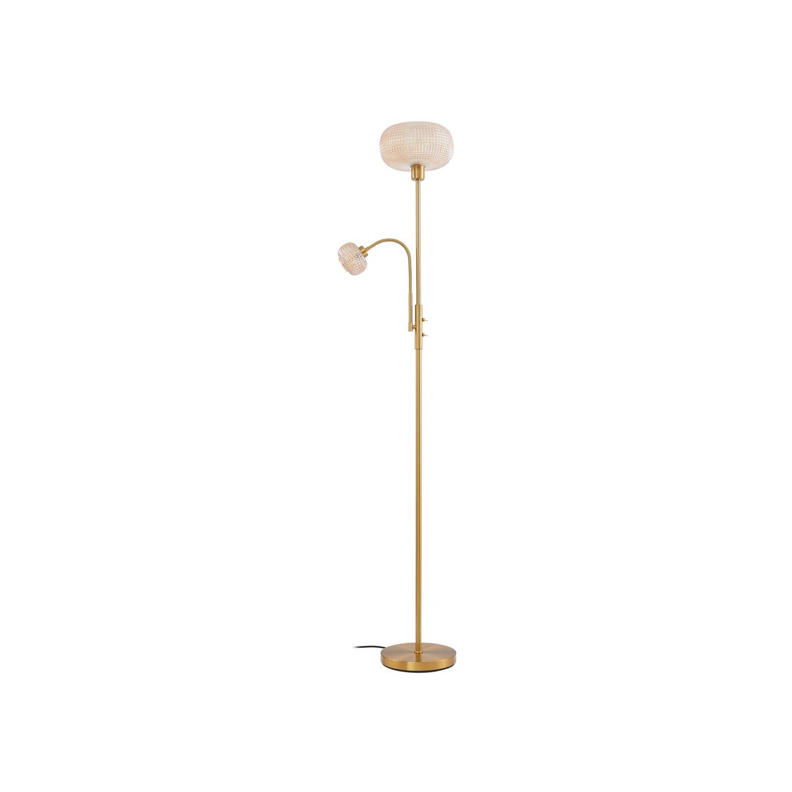 Lindby LED Leselampe Aliette, Metall, Gold / Messing IP20, 1 x 15 W E27 + 1 x 8 W G9