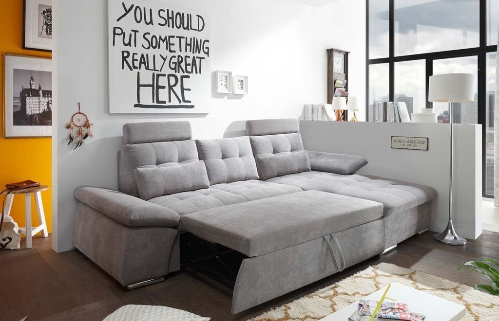 Ecksofa 268x170 EXCITING ED DESIGN Couch Ecksofa, Stone (Braun-Grau) Eckcouch cm Sofa Nalo