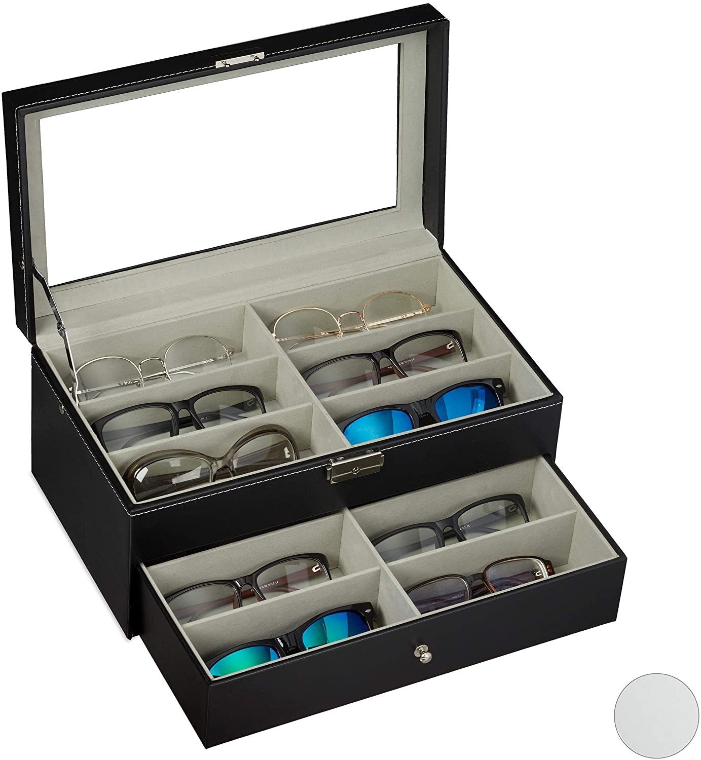 Holz Brillenkoffer 6 Brillen Brillenaufbewahrung Brillenbox