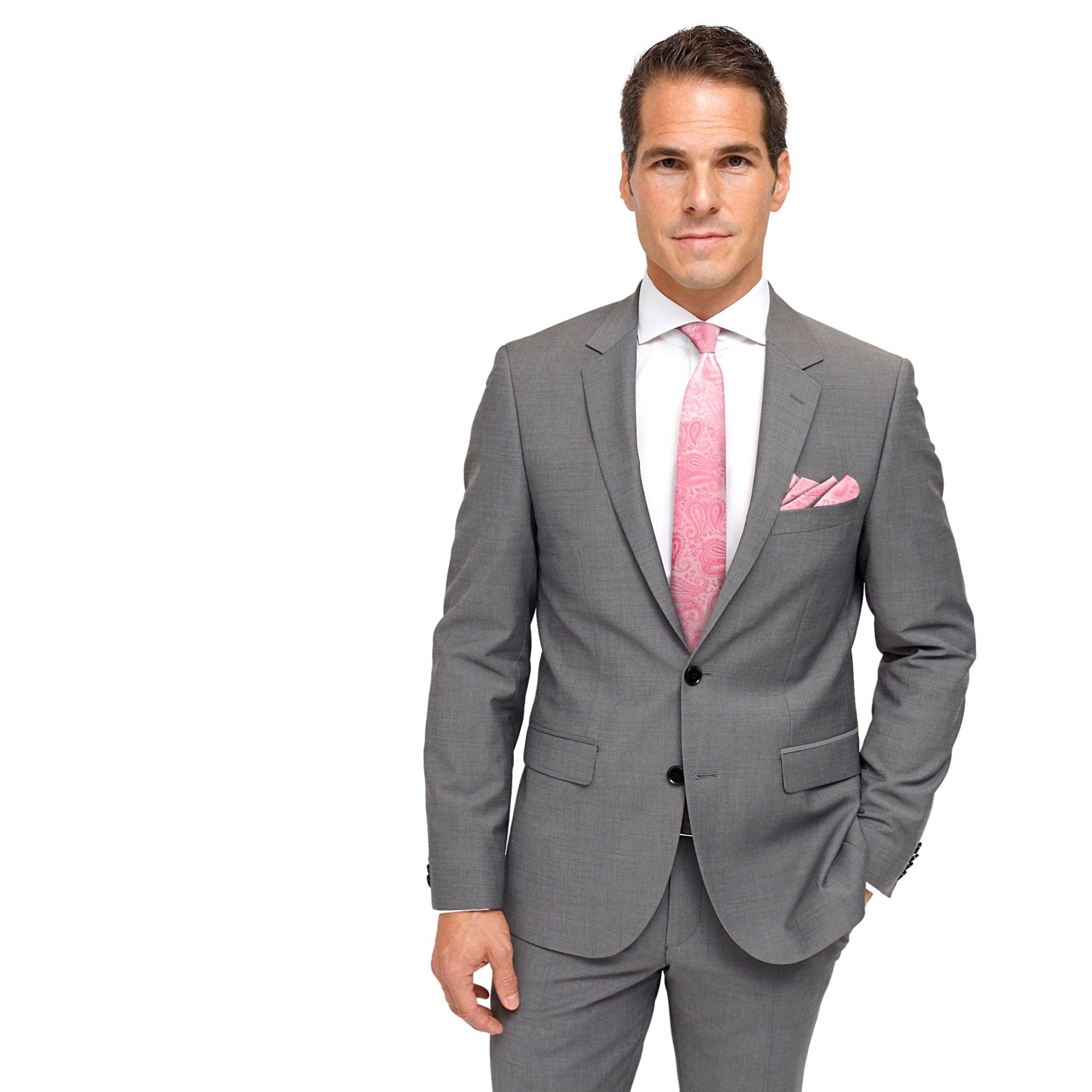 GASSANI Krawatte Hochzeitskrawatte Paisley Festlich, Herren-Krawatte Hochzeit Schlips (Set, 3-St., Krawattenset, Einstecktuch, Manschettenknöpfe) Dünn, Schmal, Slim Tie, Satin Jacquard Floral Gemustert, Seide-Touch