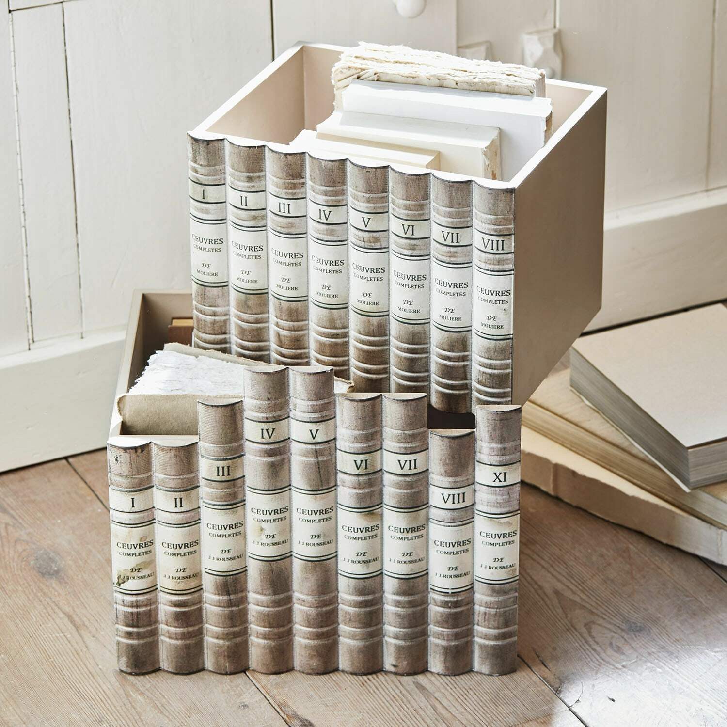 Mirabeau Dekokorb Box 2er Set Yelivor antikgrau/braun (2er Set, 2er Set)