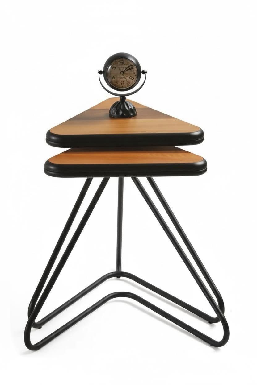 Xlmoebel Couchtisch Minimalistischer Dreieckstisch aus Holz in Braun und Schwarz (1-St), Made in Europa