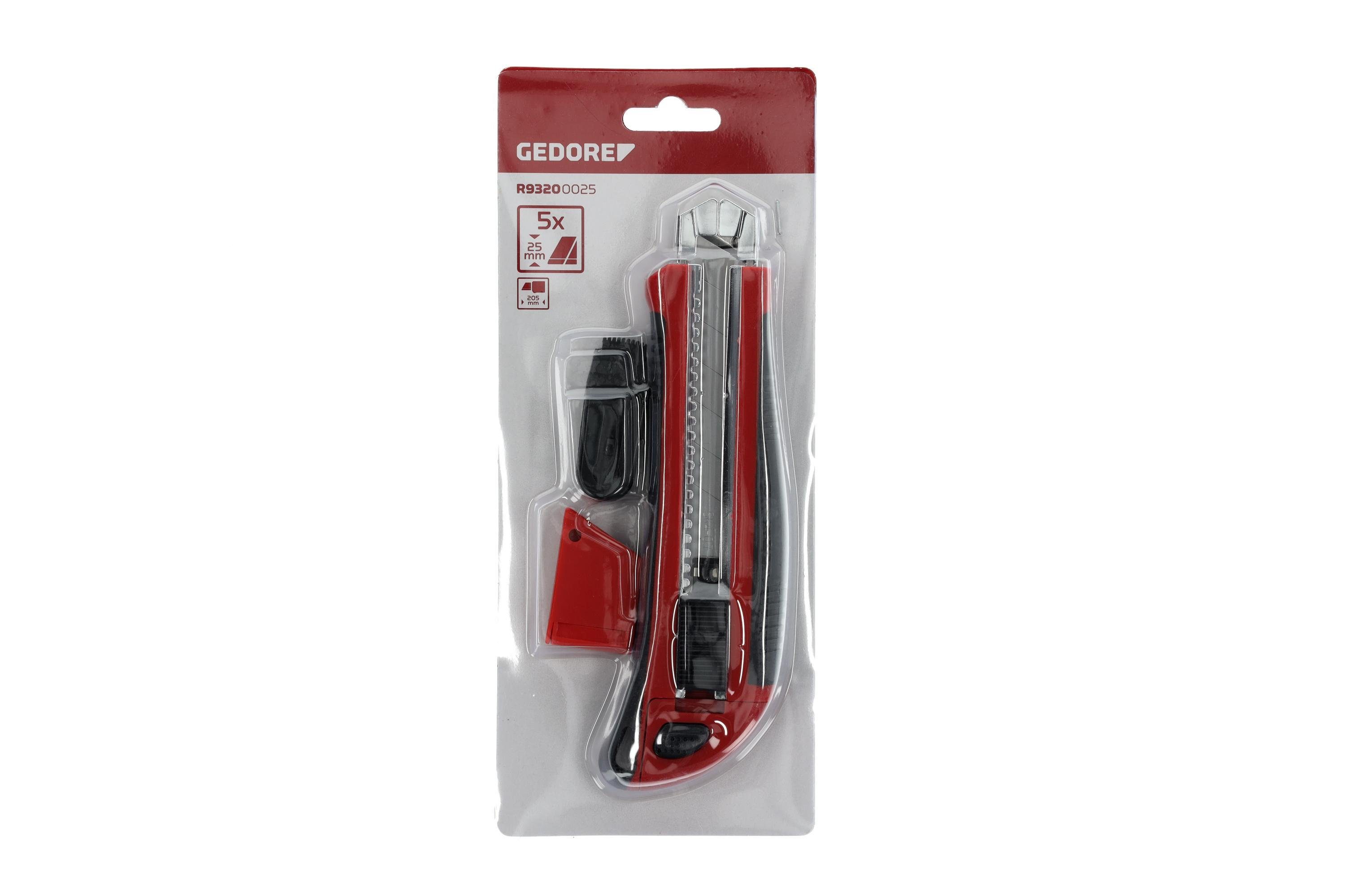 Cuttermesser Klingenbreite mm mit Cuttermesser Clip 25 R93200025 Red Gedore 5