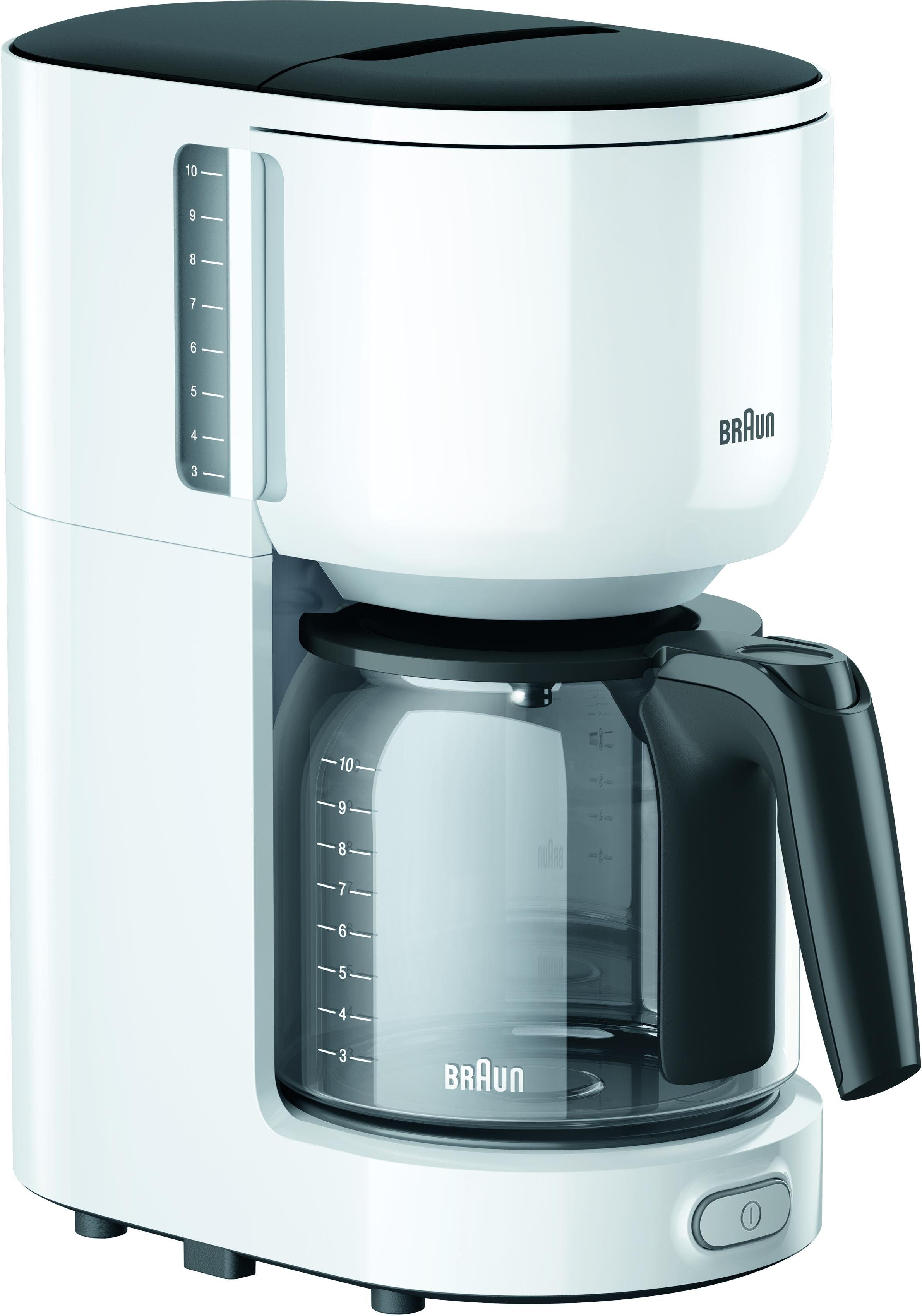 Braun Filterkaffeemaschine KF 3120 WH, Papierfilter 1x4 Weiß