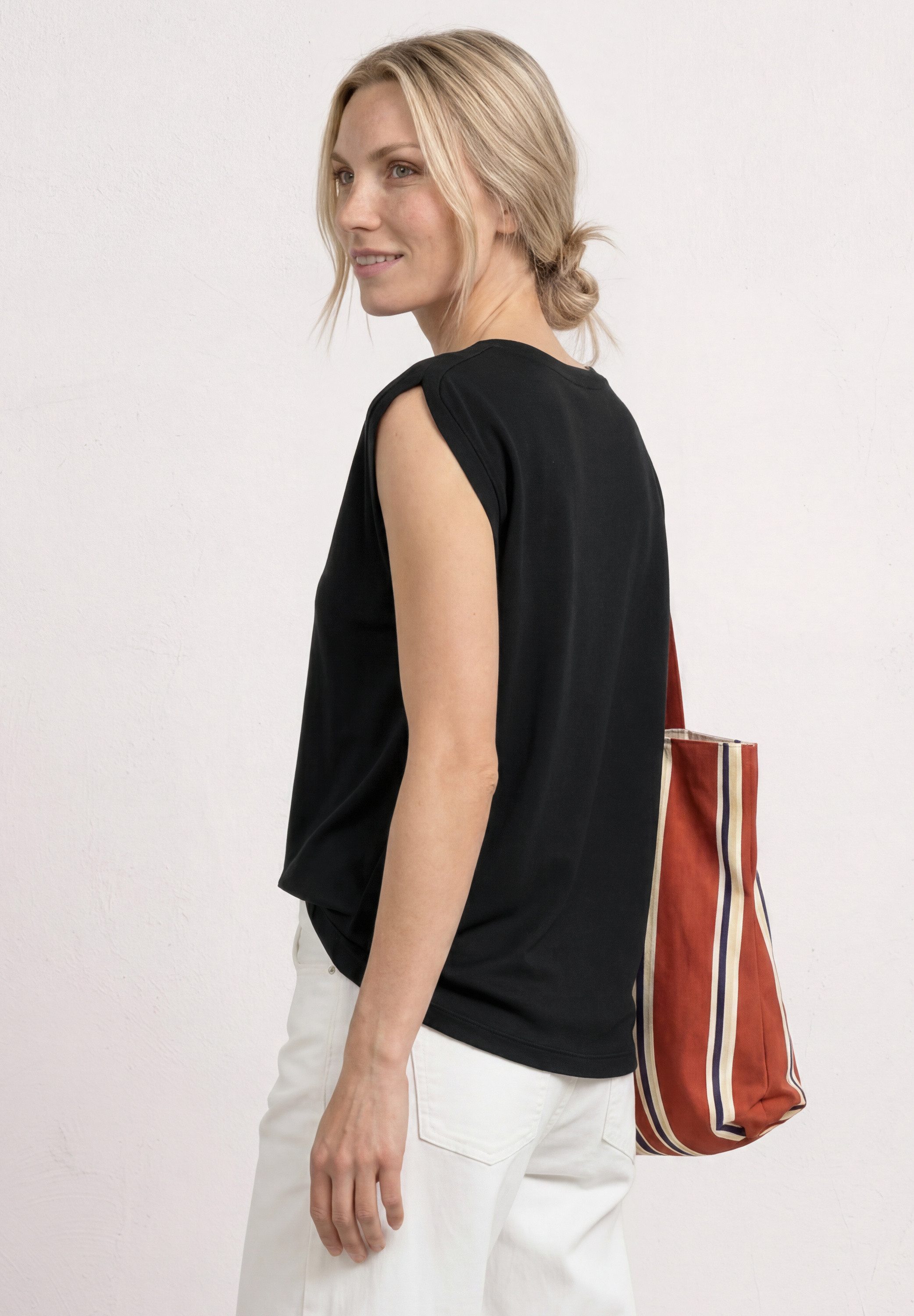 STREET ONE Shirttop Sommershirt mit Raffung