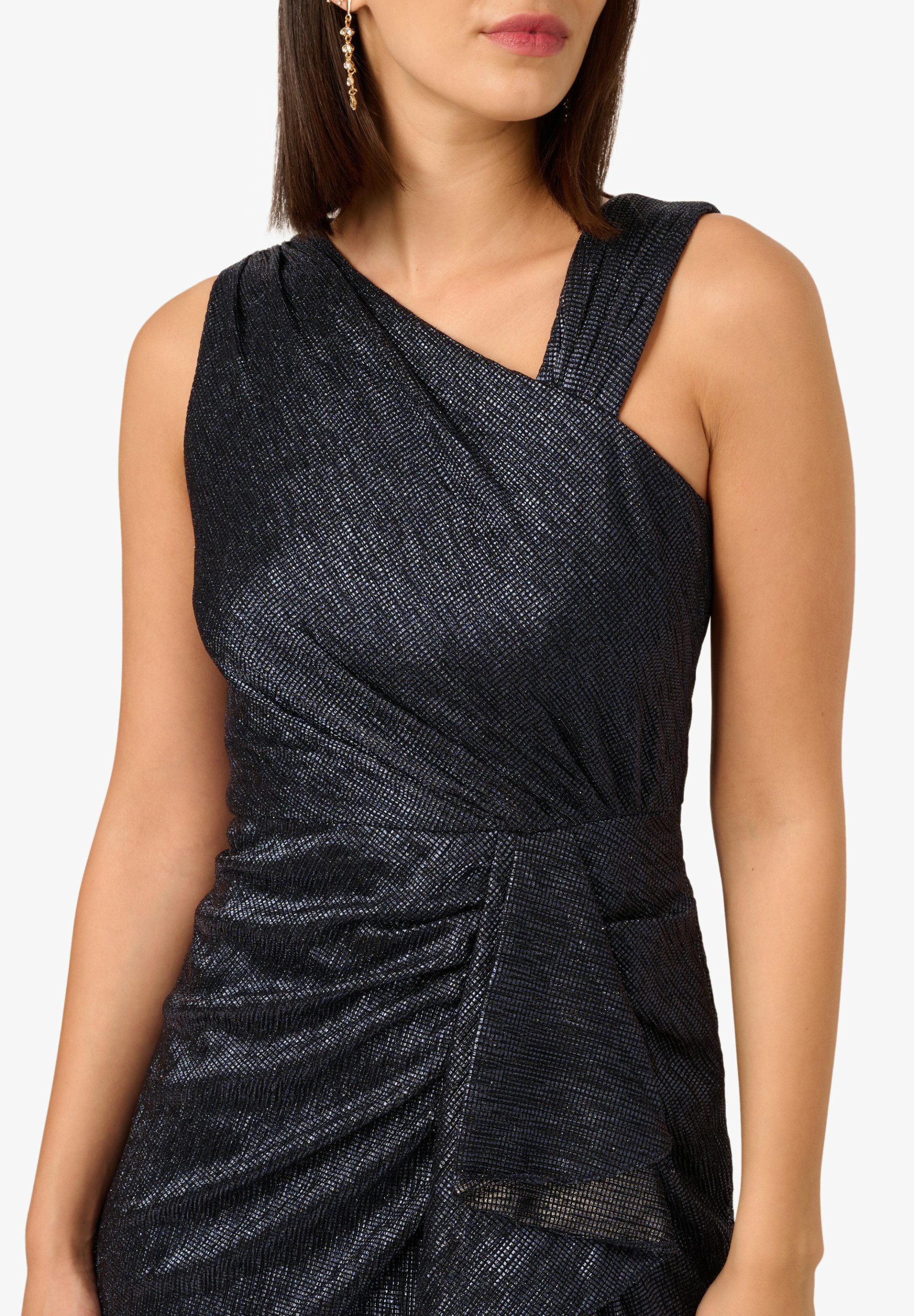 Adrianna Papell Abendkleid Metallic Foil Long Dress Tailliert, figurbetont, elegant