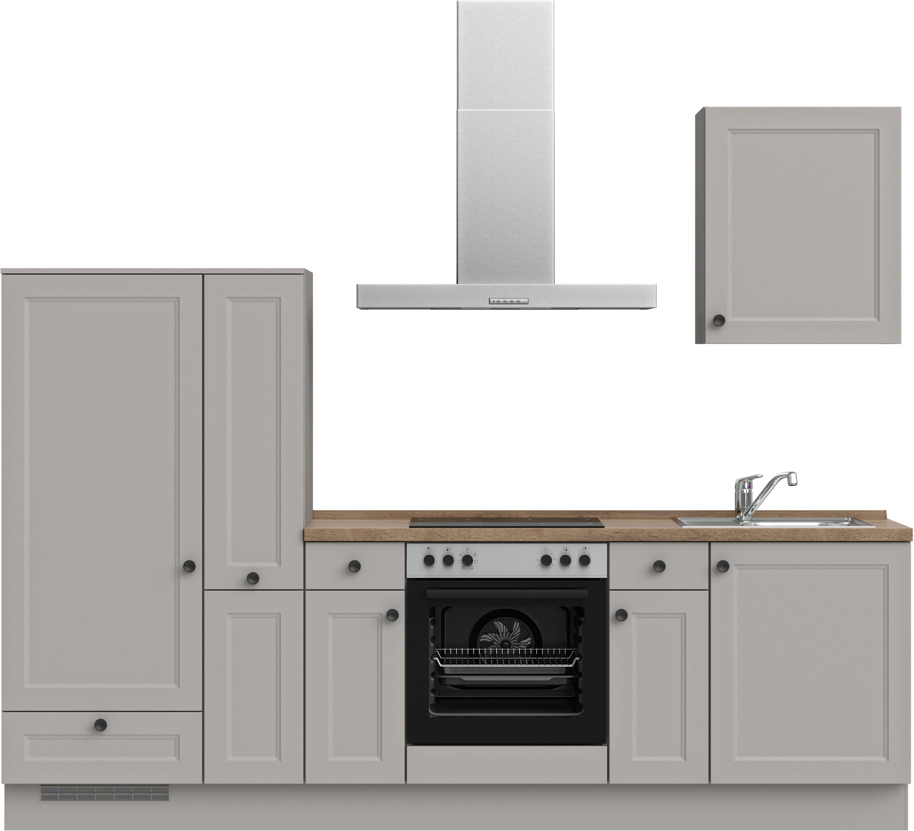 nobilia® Küchenzeile "Cascada I", NEU: individuell anpassbar mit gratis Profi-Beratung, vormontiert, Breite 270 cm, Ausrichtung wählbar, wahlw. mit E-Geräten