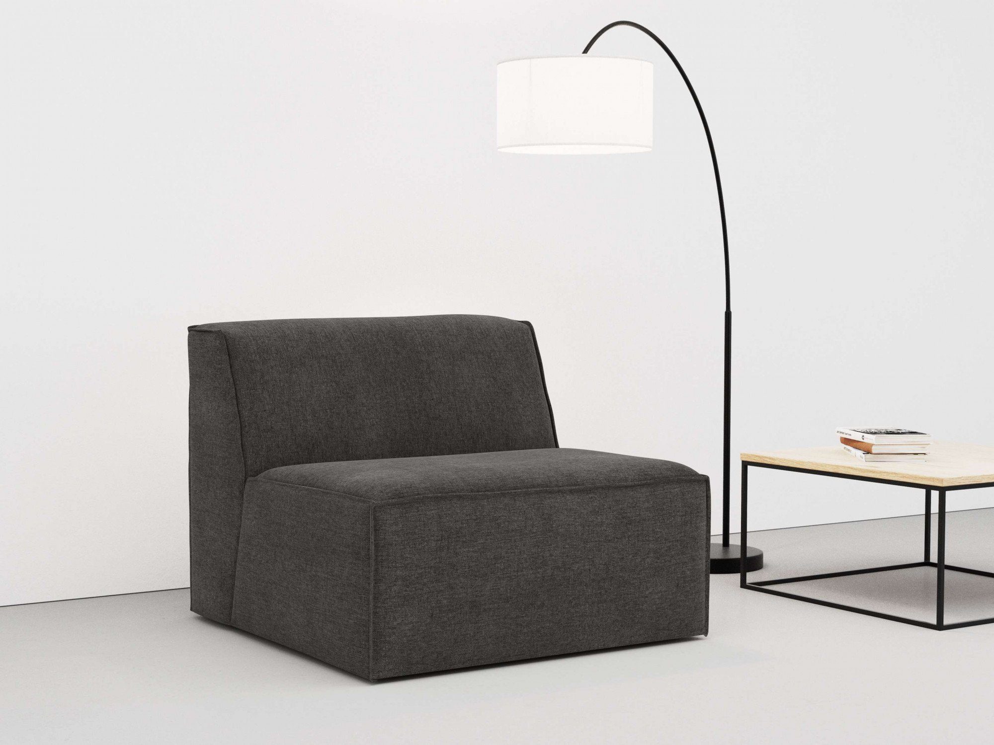 RAUM.ID Sofa-Mittelelement Norvid, modular, mit Komfortschaum, große Auswahl an Modulen und Polsterung dark gray
