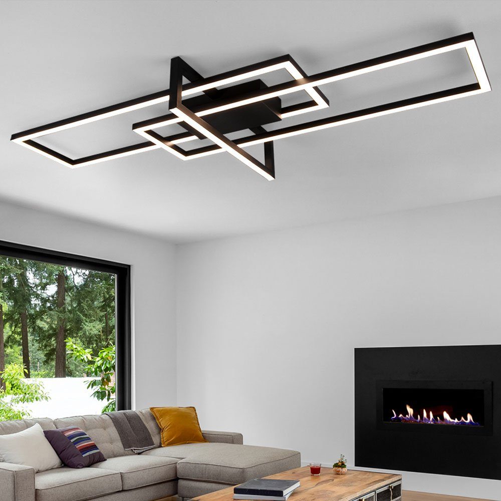 TRIO Leuchten LED Deckenleuchte, LED-Leuchtmittel fest verbaut, Warmweiß, LED Design Decken Lampe Wohn Ess Zimmer Beleuchtung Flur