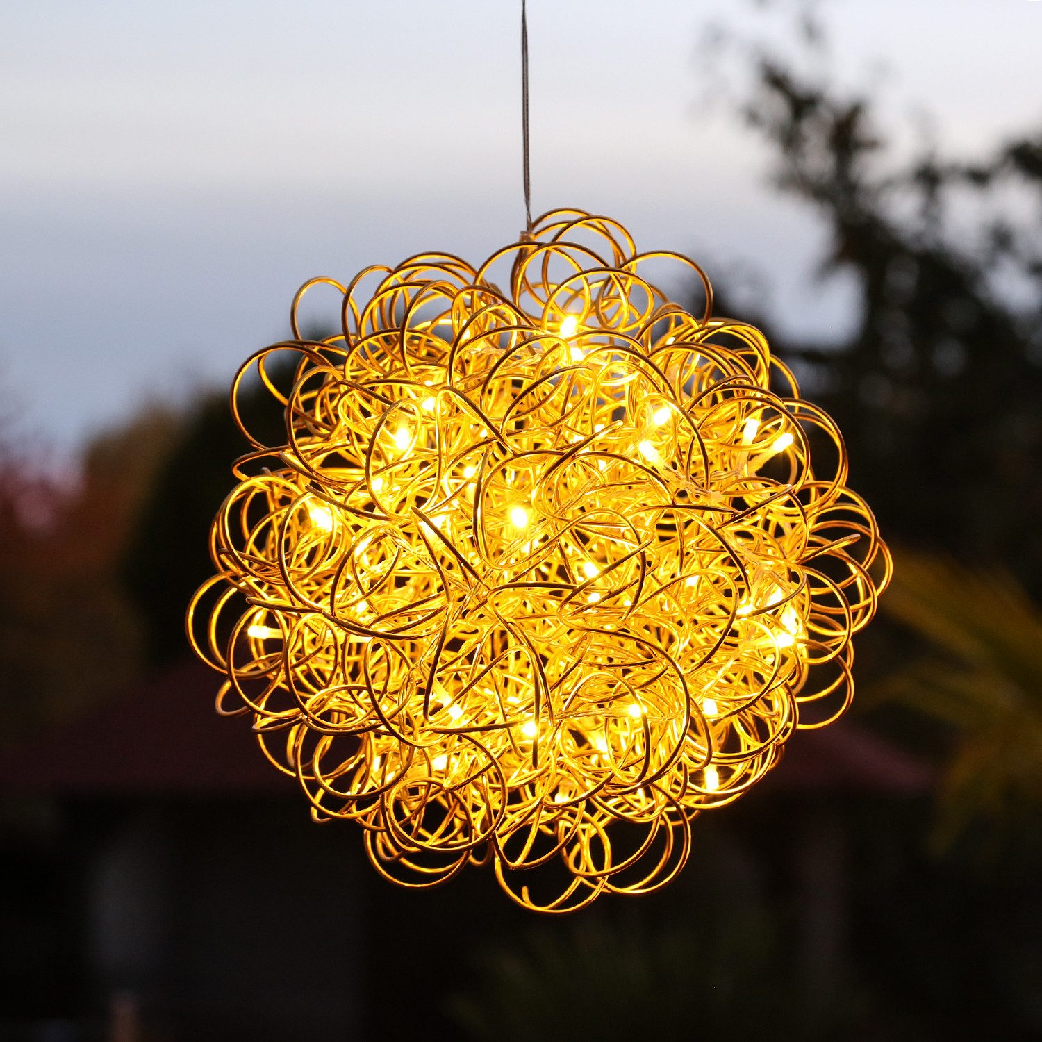 MARELIDA LED Kugelleuchte LED 3D Drahtkugel SPHERE Leuchtkugel Ball 30cm 50LED Draht für Außen, LED Classic, warmweiß (2100K bis 3000K)