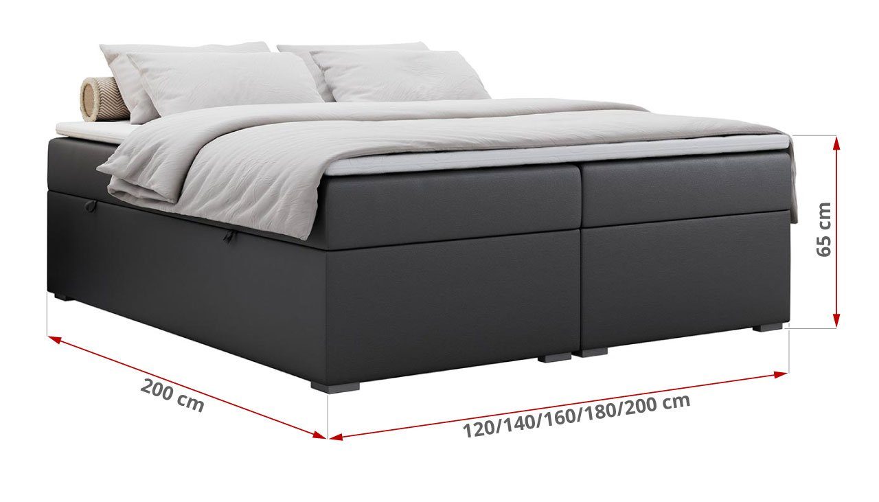 MKS MÖBEL Boxspringbett BESS, Doppelbett Topper, zum mit und Multipocket-Matratze Schlafzimmer