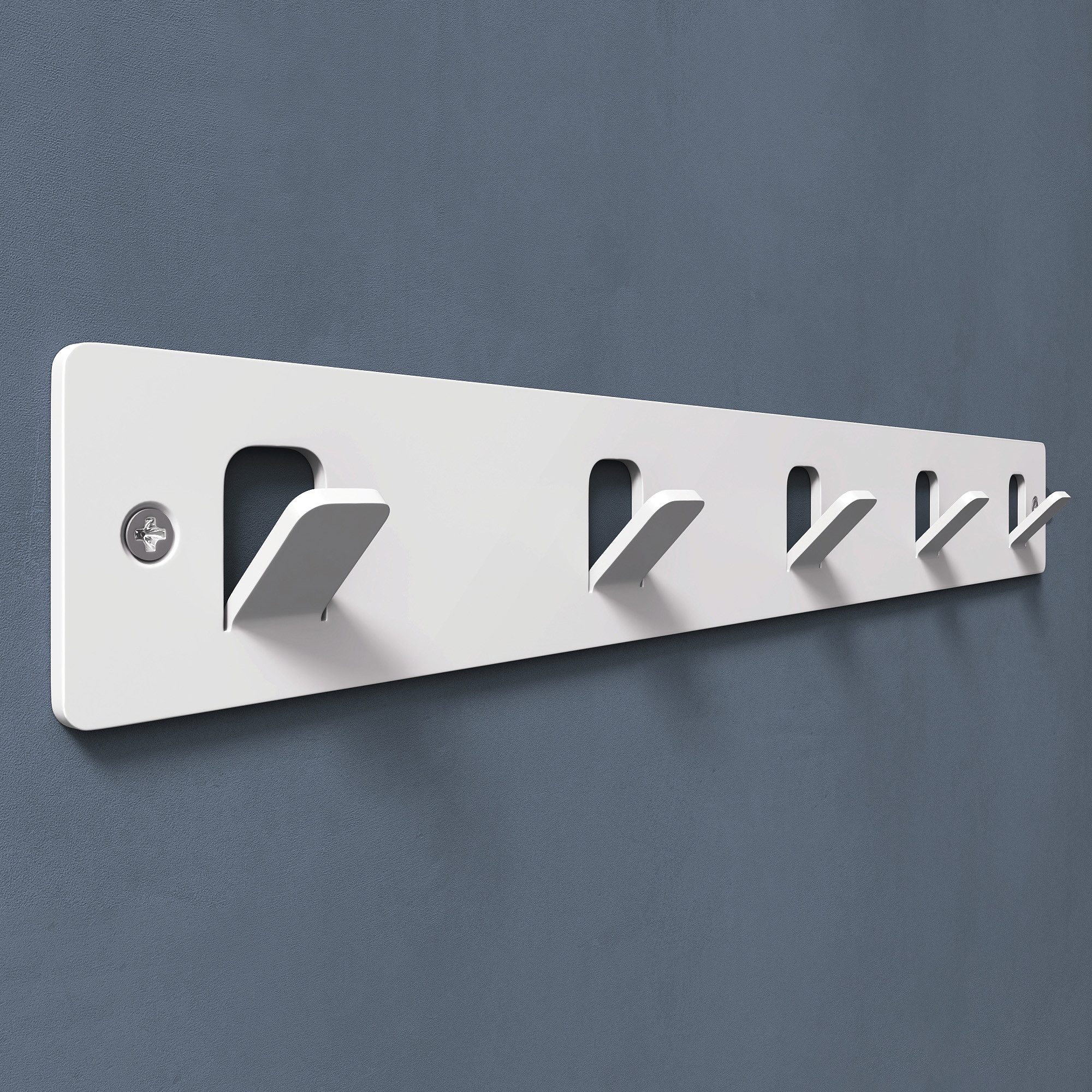 doporro Garderobenleiste Wandgarderobe Hakenleiste mit 5 Haken aus Kohlenstoffstahl Stalo-14, Mit 5 Haken