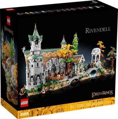 LEGO® Spielbausteine 10316 Der Herr der Ringe - Bruchtal mit 15 Minifiguren, (Set, 6167 St., Konstruktionsset), Baue ein Tal aus Mittelerde, Geschenk zu Weihnachten