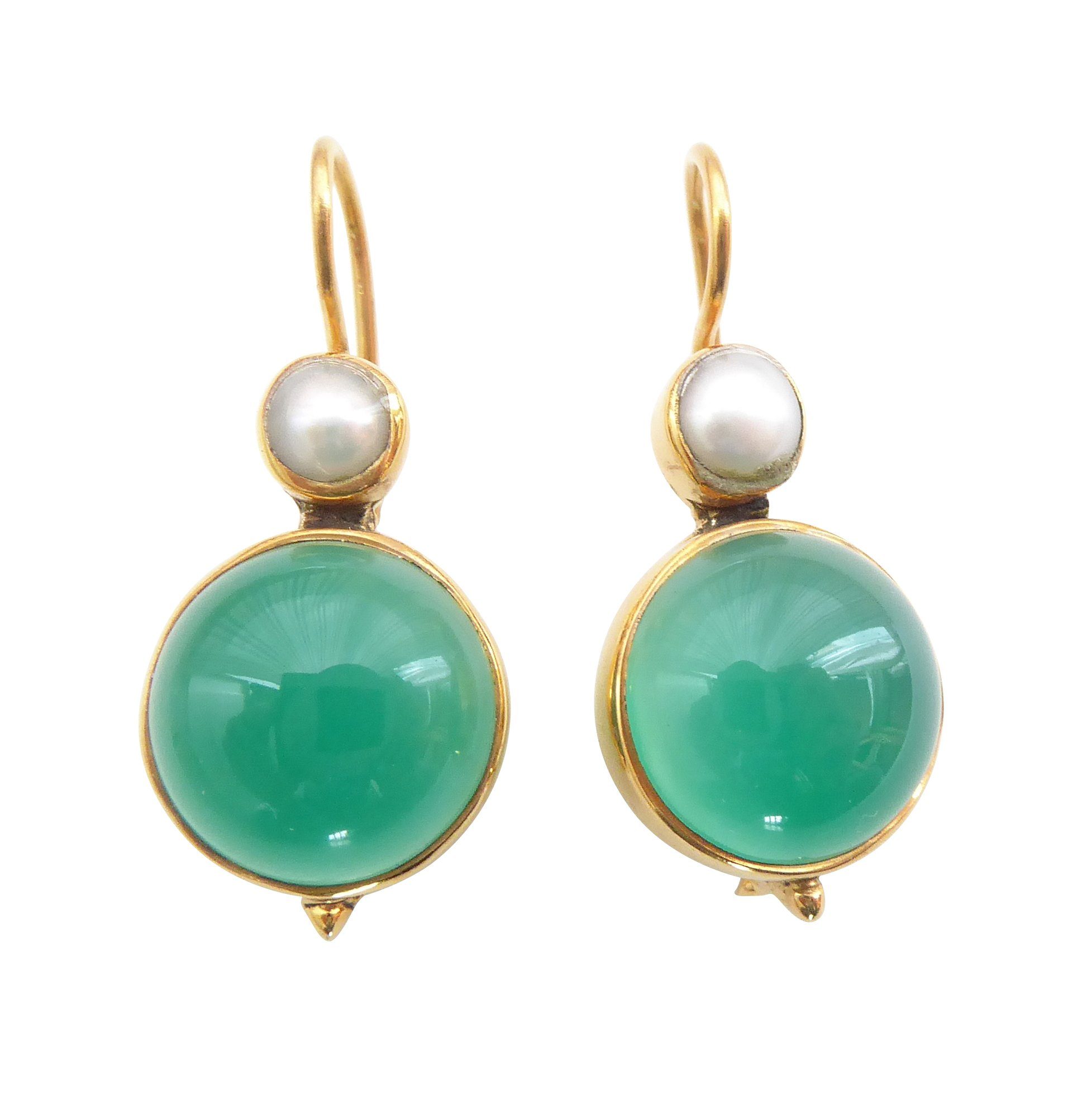 Paar Ohrhänger Alessandra Achat Süßwasserperle schöner Hingucker Fest