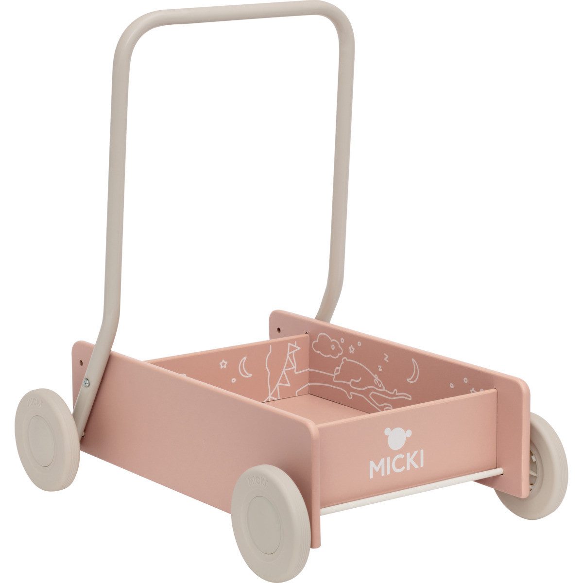 Micki Lauflernwagen Schlafende Bären Unisex Kinder, (1-tlg), Laufwagen, Lauflernhilfe, Babywalker, Lernspielzeug, Holzspielzeug
