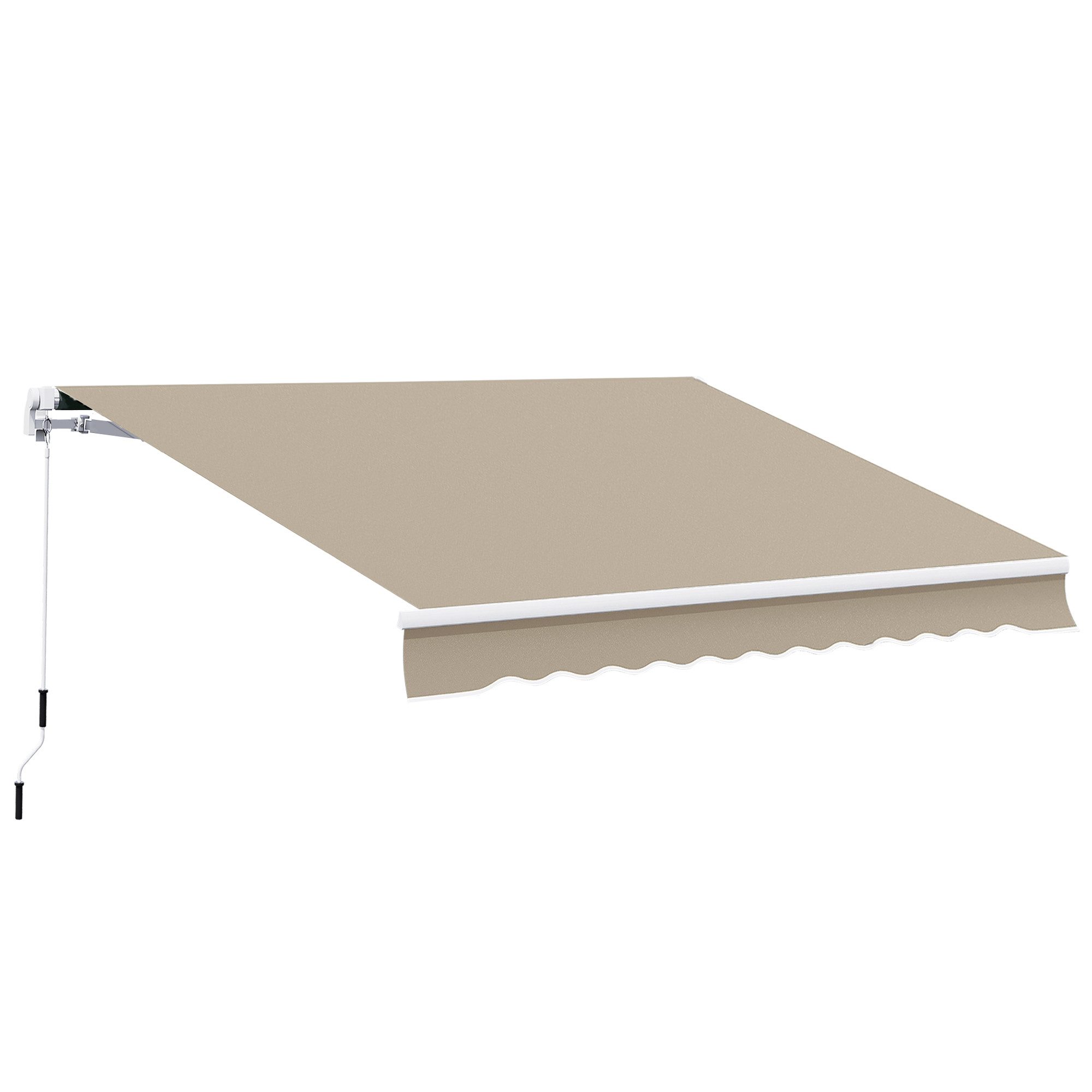 CHICFURN Sonnenschirm Kassettenmarkise 395×300 cm, stufenlos neigbar – Aluminium/Beige, Packung, Markise mit Handkurbel, Sonnenschutz Beige für Balkon & Terrasse