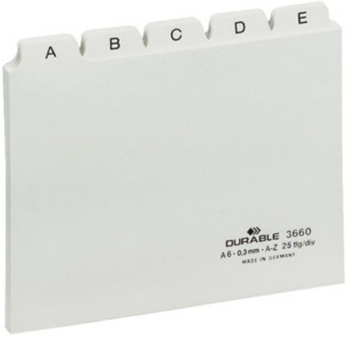 DURABLE Karteikasten Leitregister A-Z A6quer PP 25-teilig weiß