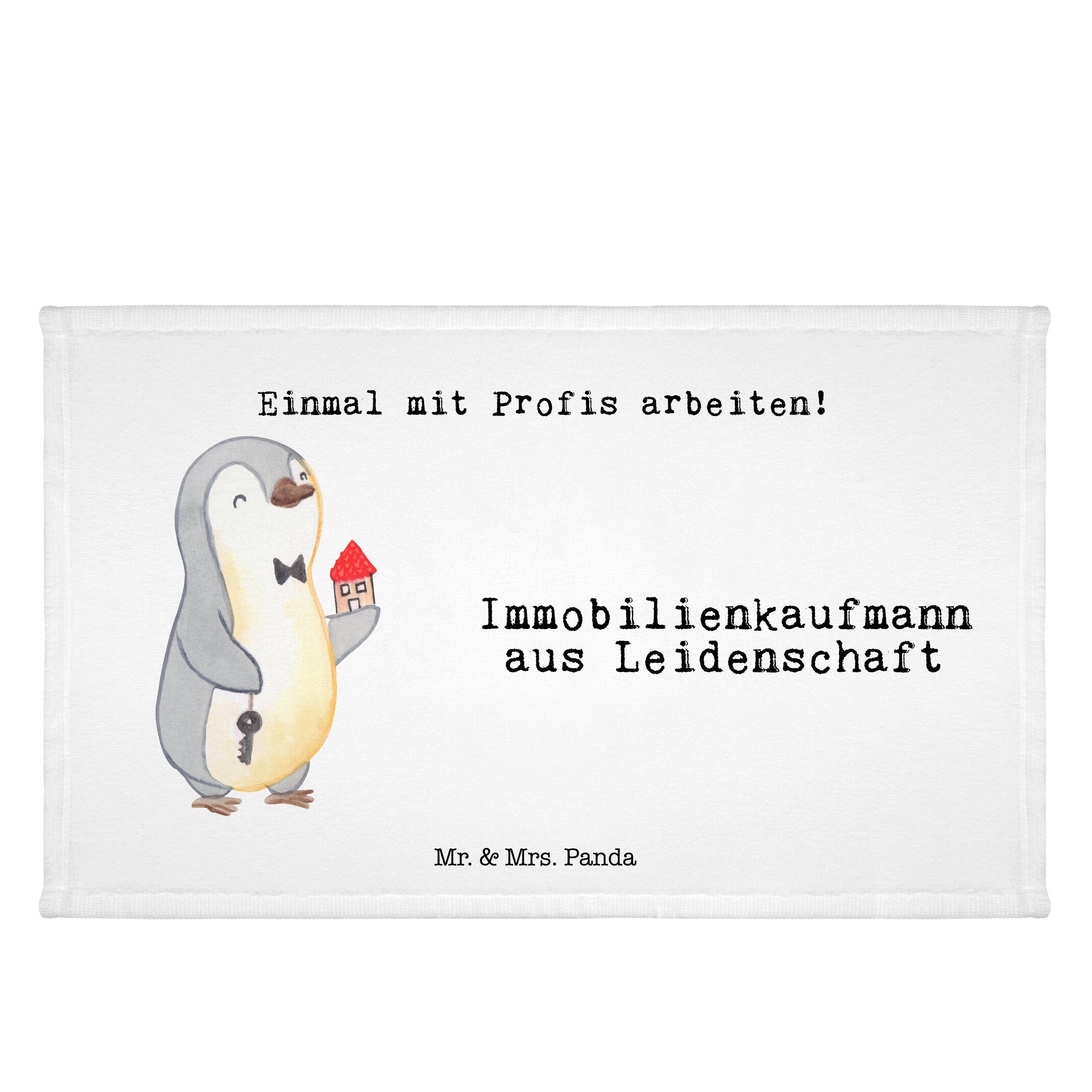 Weiß - Handtuch Leidenschaft Immobilienkaufmann Geschenk, aus Mrs. (1-St) & Mr. Reis, Frottier, - Panda