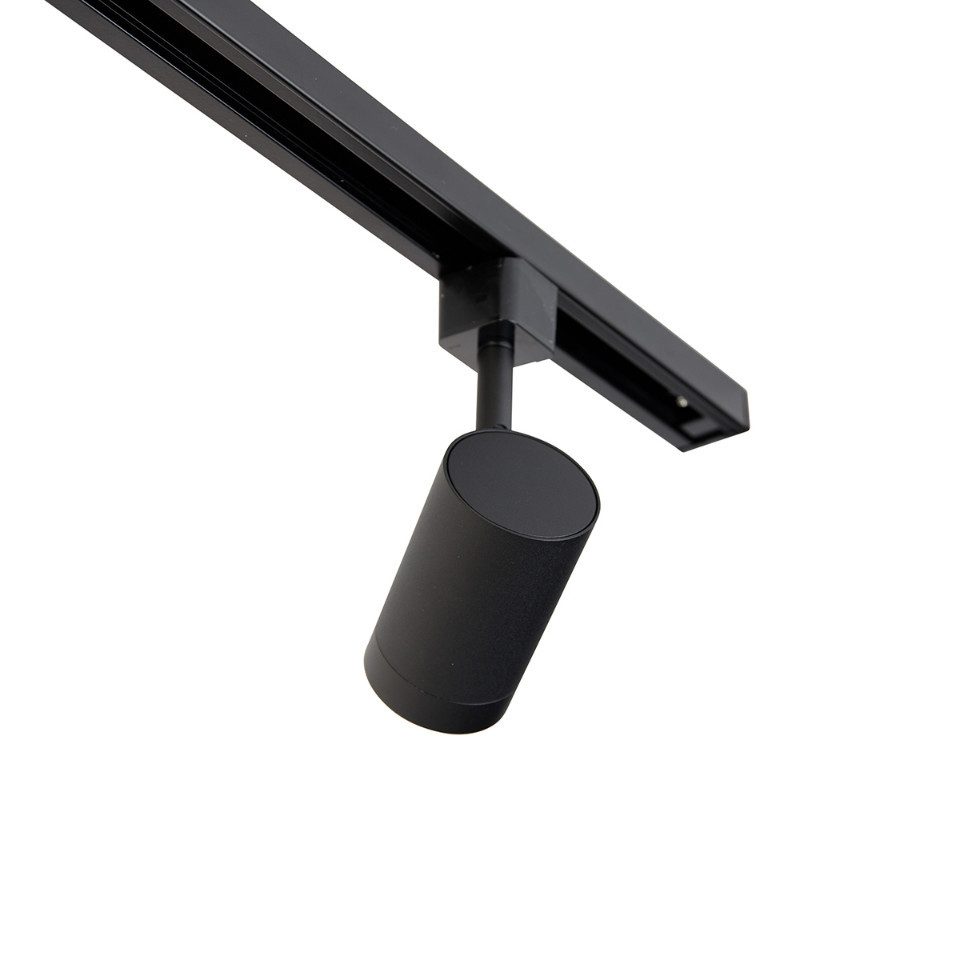 Qazqa Schienensystem-Sets Iconic jeana, ohne Leuchtmittel, GU10, Schwarz, Modern, Stahl, Deckenstrahler 4-flammig