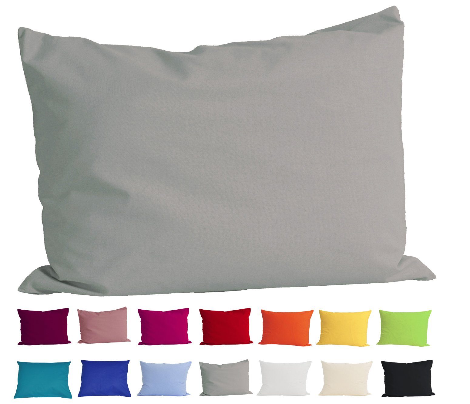 Kissenbezug »Basic«, beties, Kissenhülle ca. 40x60 cm 100% Baumwolle in  vielen kräftigen Uni-Farben (grau)