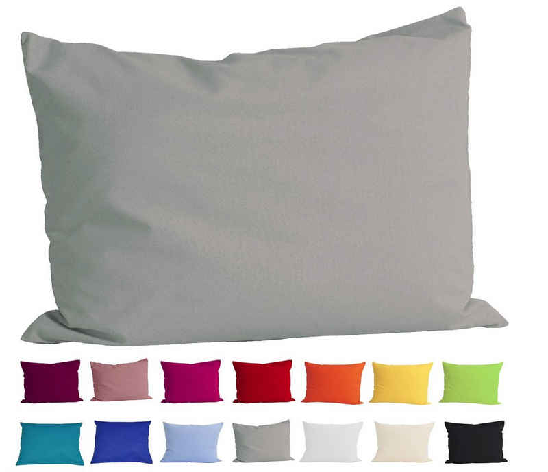 Kissenbezug Basic, beties, Kissenhülle ca. 40x60 cm 100% Baumwolle in vielen kräftigen Uni-Farben (grau)