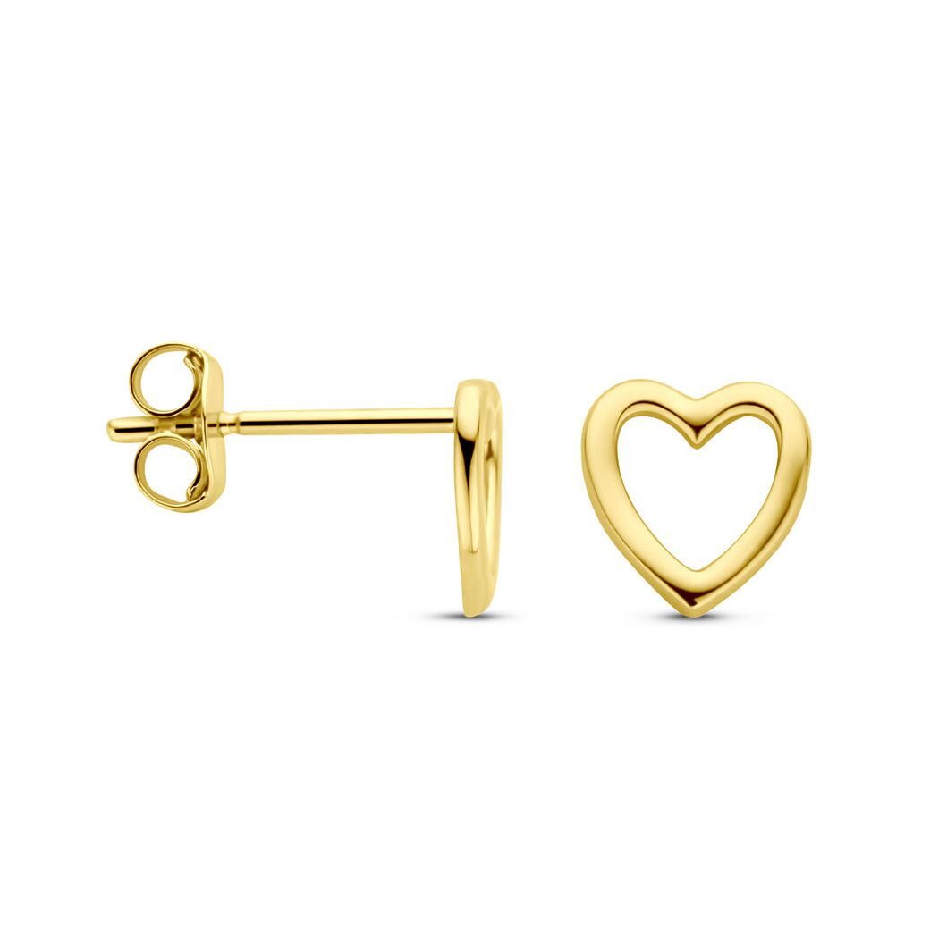 NICEANDnoble Paar Ohrstecker 585er Gelbgold Ohrstecker Herz offen