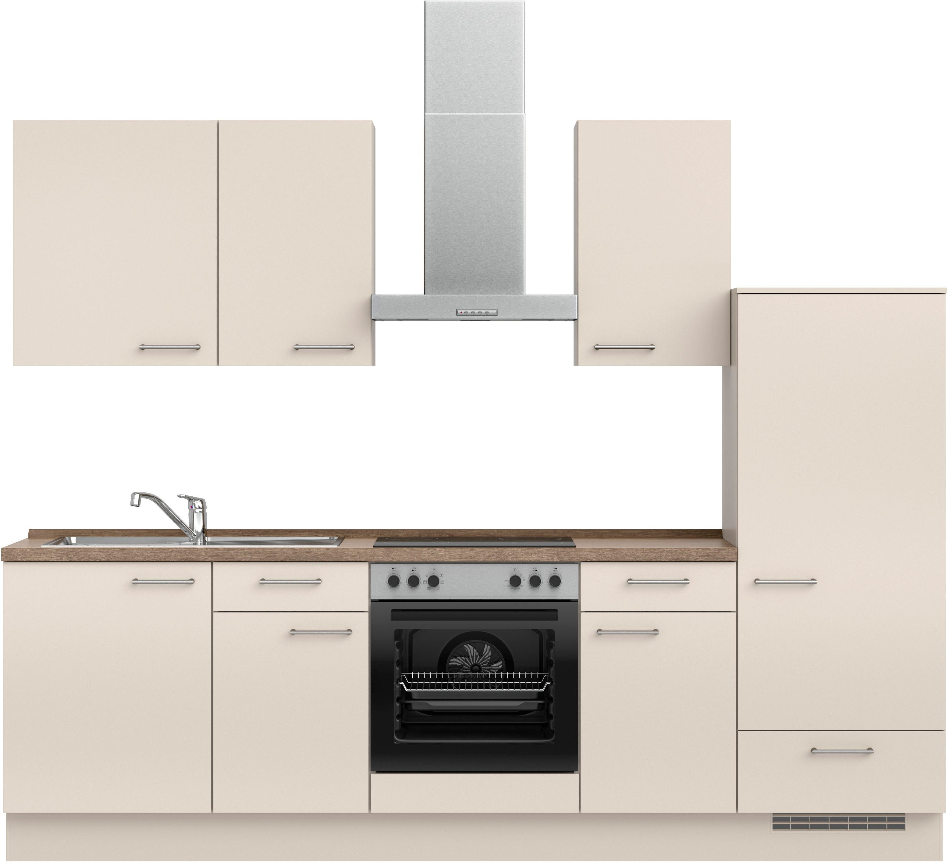 nobilia® Кухниzeile "Laser I", Ausrichtung wählbar, Breite 270 cm, vormontiert, wahlw. mit unterschiedlichen E-Geräten-Sets