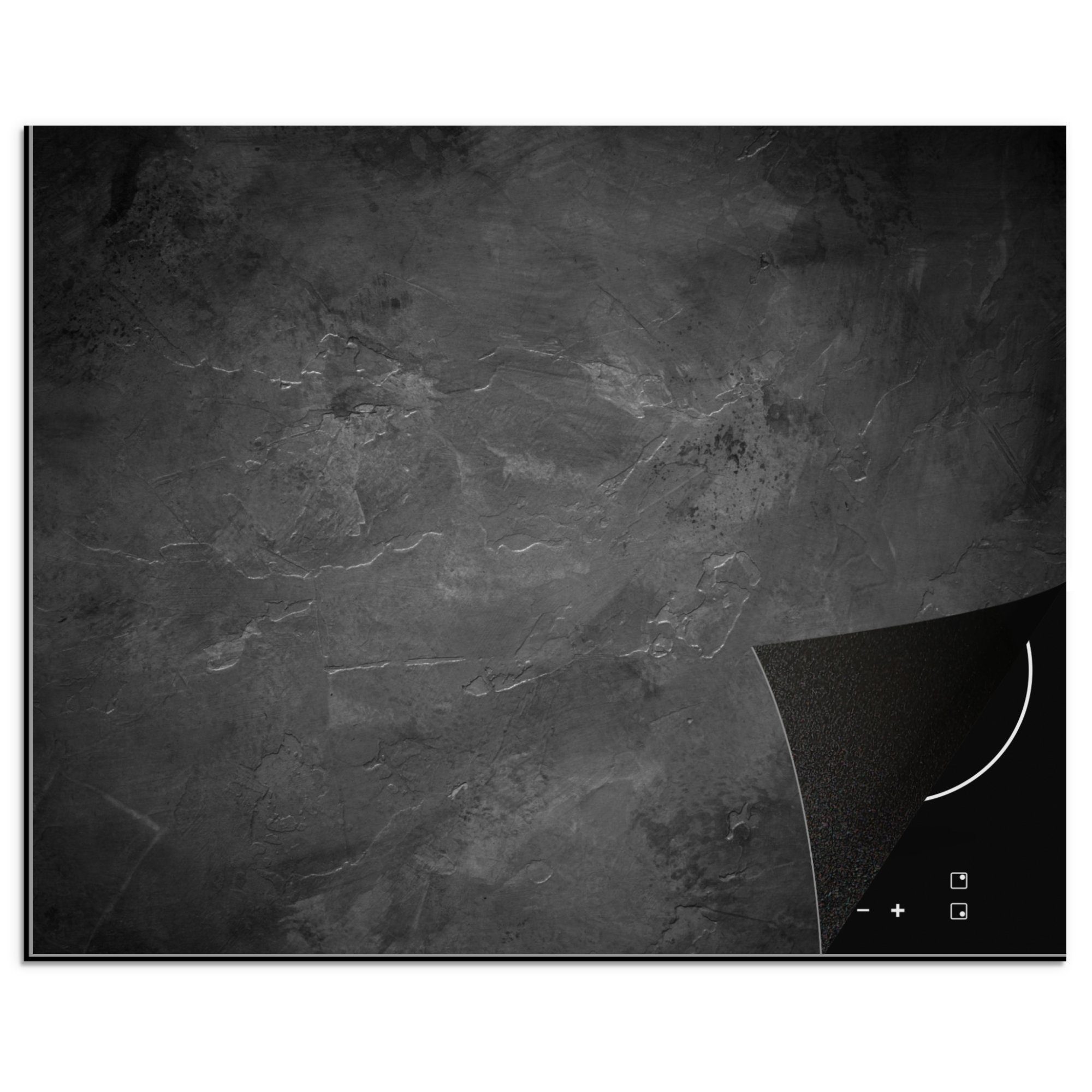 MuchoWow Herd-Abdeckplatte Struktur - Zement - Beton - Grau - Vintage, Vinyl, (1 tlg), Abdeckung Induktionskochfeld Schutzmatte, Küche Deko, 65x52 cm