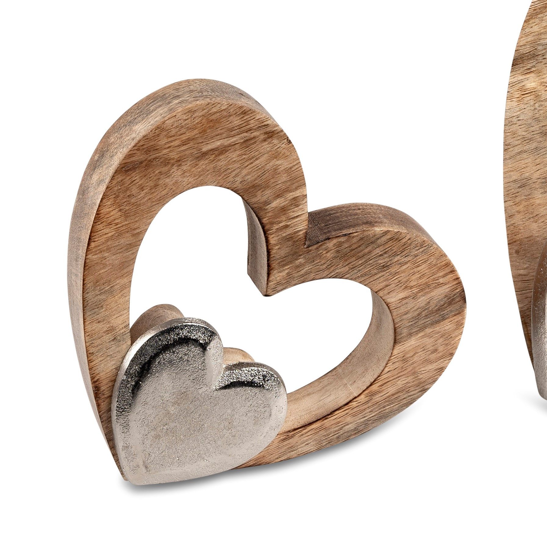 formano Skulptur Alu Mango Holz, Farbe: Natur, Motiv: Herz