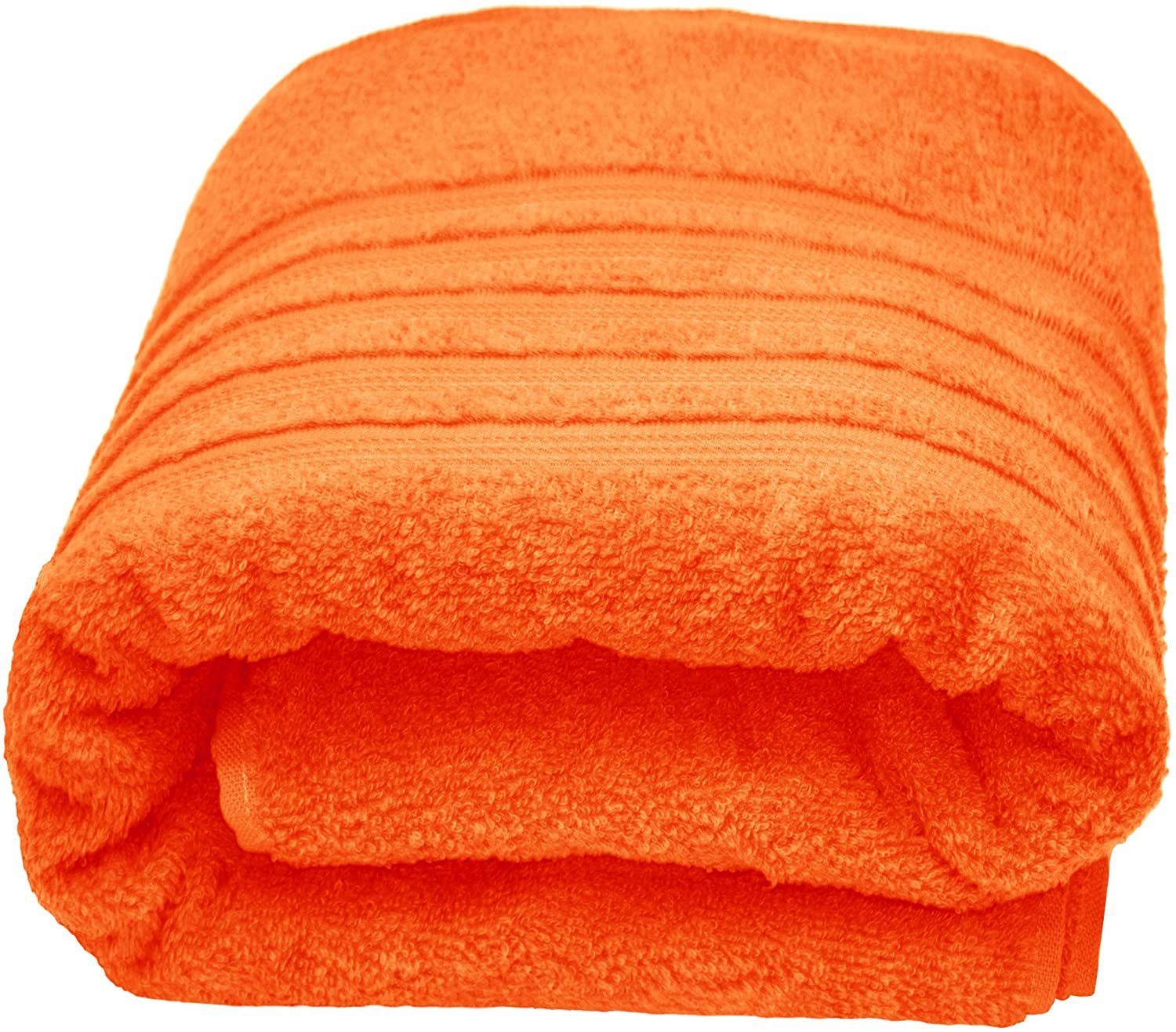 Lashuma Clementinen (1-St), Einfarbiges orange 100x150 Frottee Handtuch Orange Badetuch London, cm