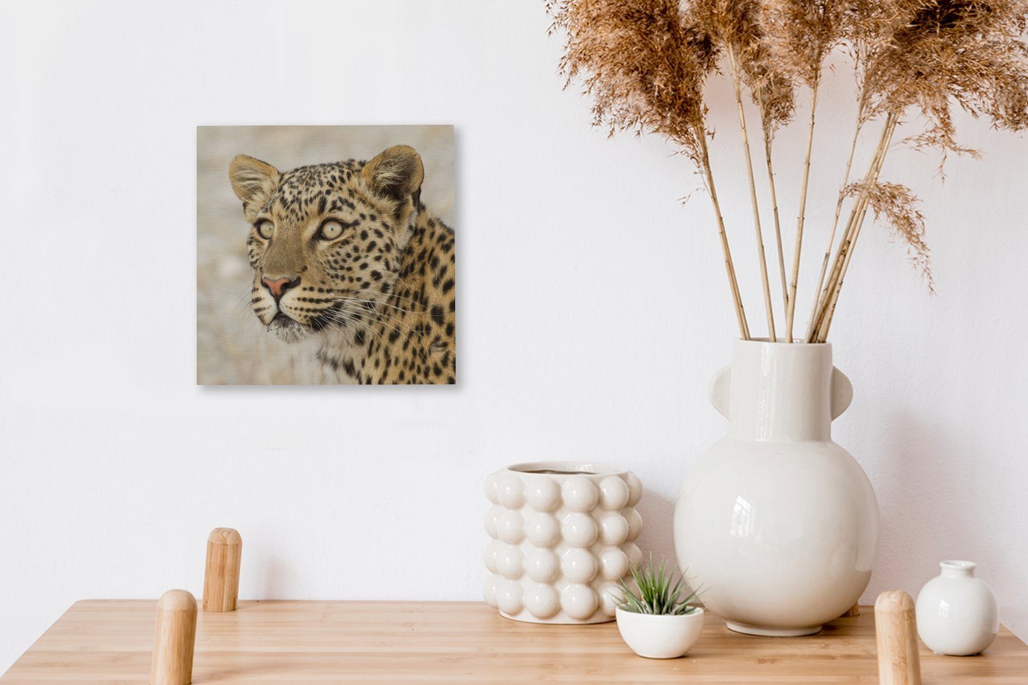 Bilder (1 OneMillionCanvasses® Wohnzimmer Leinwand Makro Braun, Leopard - für - Leinwandbild St), Schlafzimmer