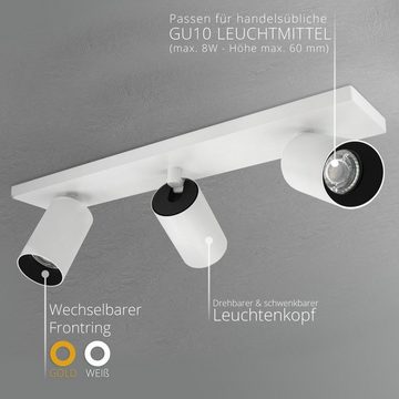 SSC-LUXon Aufbauleuchte Deckenstrahler ALVO 3 Spot Weiss, 3x GU10 Fassung