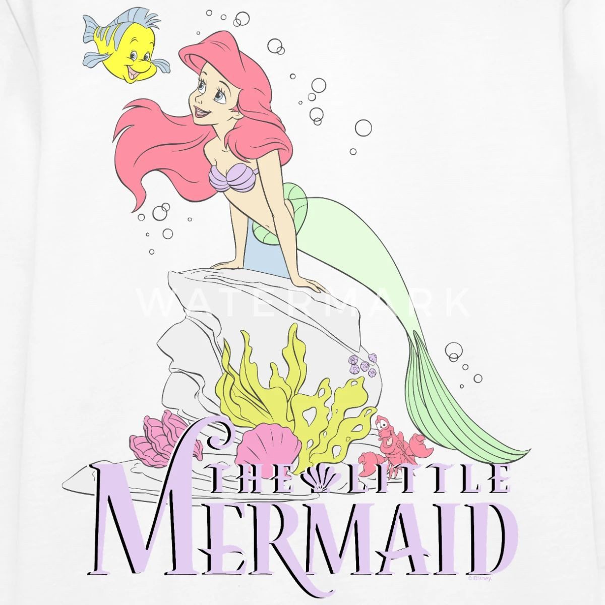 Spreadshirt T-Shirt Arielle Die Kleine Meerjungfrau Auf Fels Teenager Premium Langarmshirt (1-tlg)
