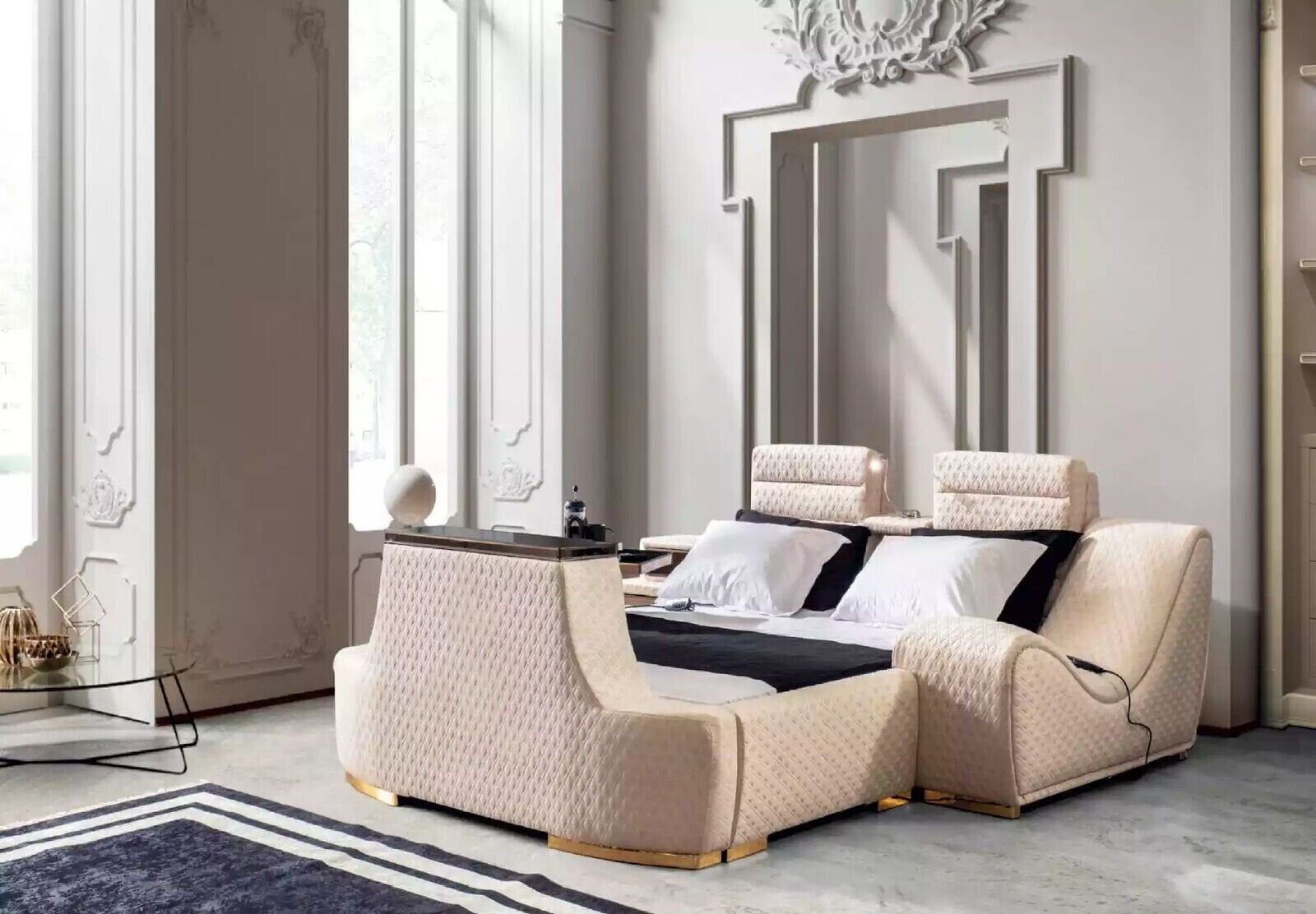JVmoebel Bett Luxus Doppelbett modernes Design Bettrahmen Bettrahmen Betten (1-tlg), Made in Europa