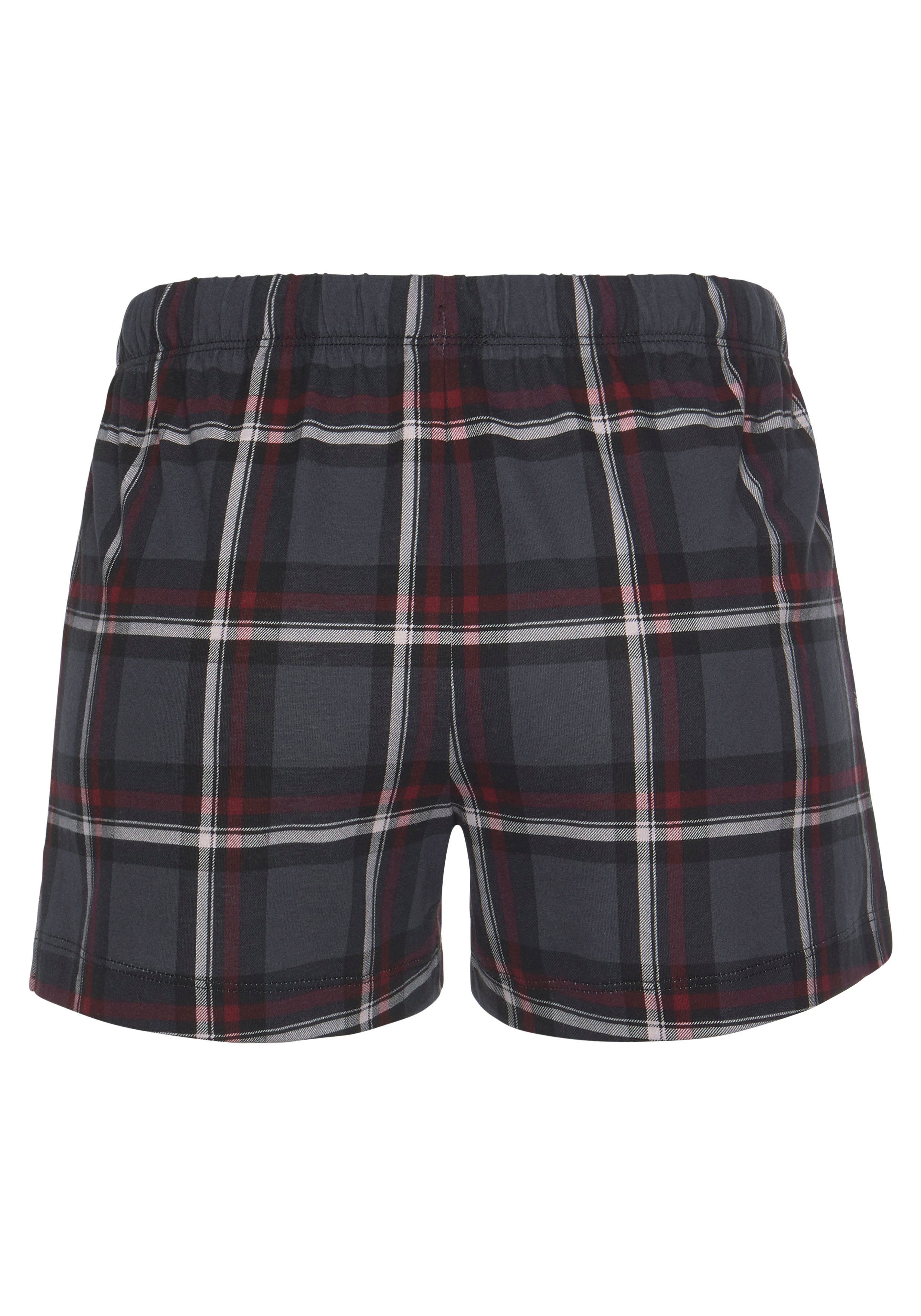 Allover-Druck bordeaux-kariert s.Oliver Pyjamashorts im