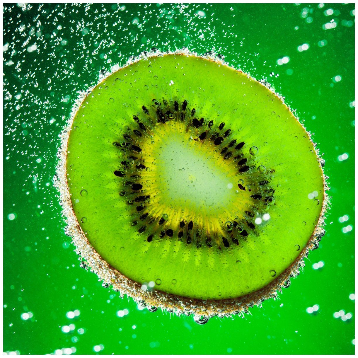 Grüne Wallario (1 St), Tischplatte im Lack Tisch Ikea geeignet Kiwi-Scheibe Wasser für