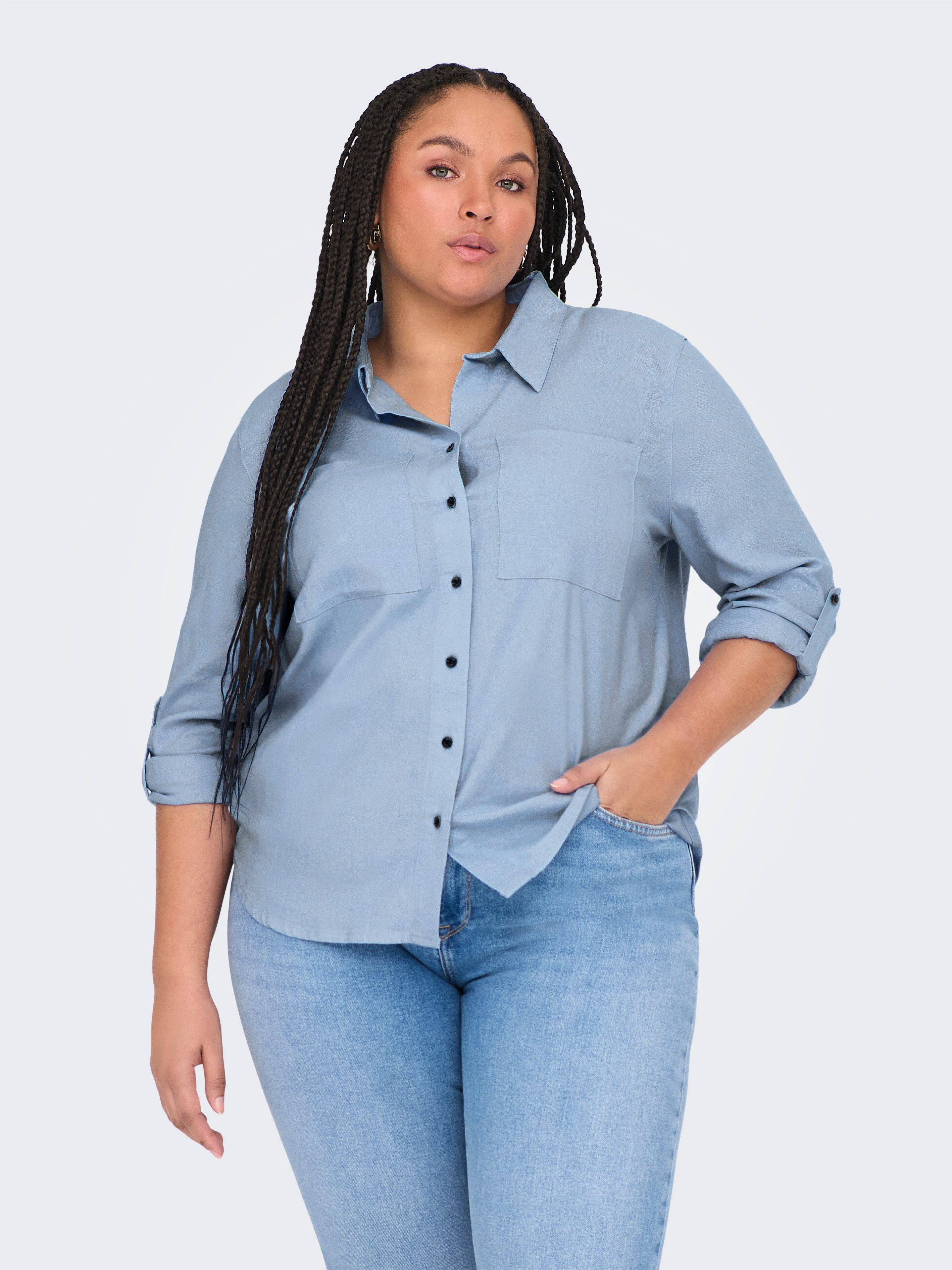 ONLY CARMAKOMA Langarmbluse CARYASMIN-CARO L/S LINEN günstig online kaufen