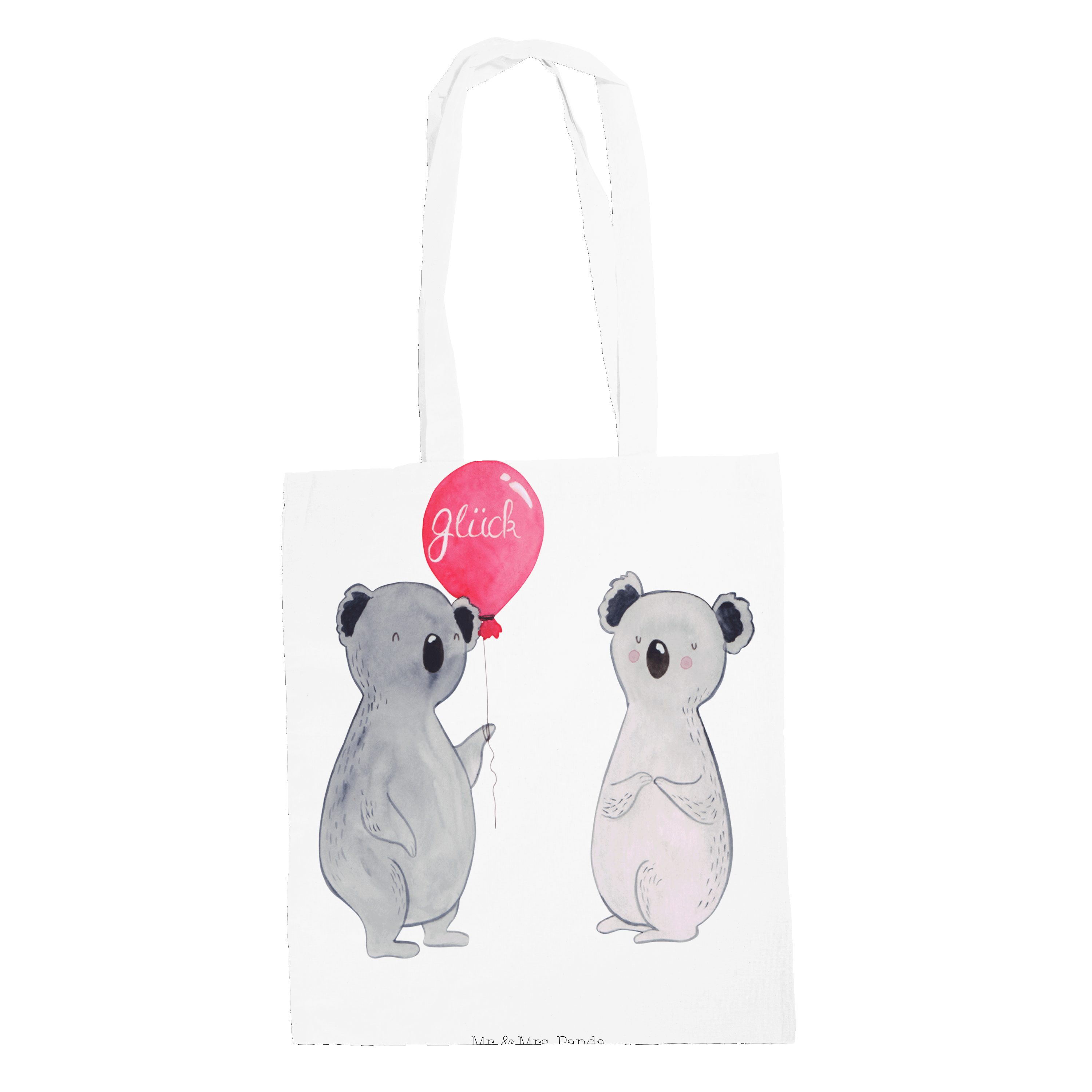 - Koalabär, (1-tlg) Mr. Tragetasche Ei Panda - & Koala Geschenk, Weiß Mrs. Luftballon Party, Beuteltasche,