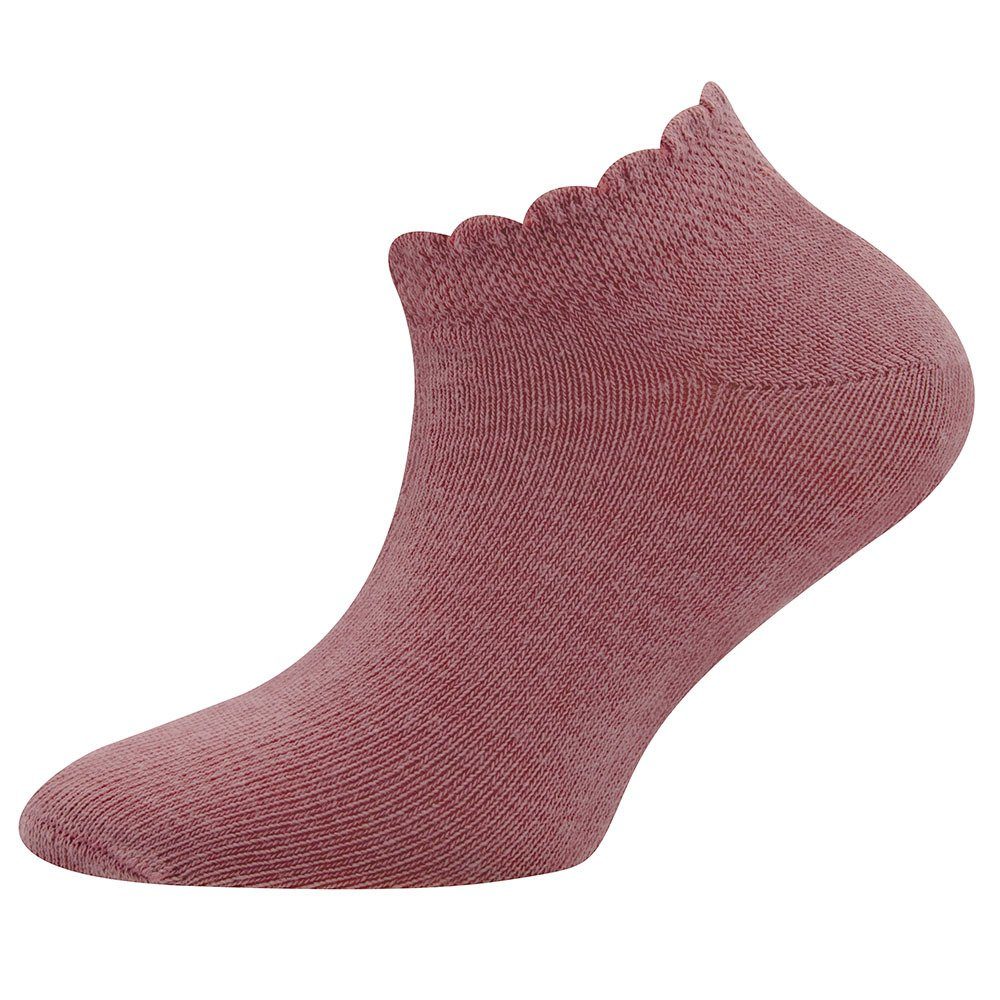 (6-Paar) rosa-beige Mäusezähnchenrand Socken Socken Ewers