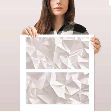 Sunnywall Möbelfolie passend für IKEA Malm Kommode Schrankfolie Aufkleber mit Origami Motiv, blasenfreie selbstklebende Folie (SCHRANK NICHT INKLUSIVE)