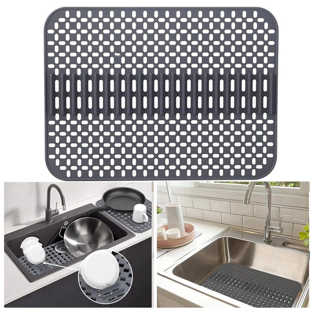 TUWENA Abtropfmatte Silikon Spülbeckenmatte, rutschfeste Küchen-Abtropfuntersetzer
