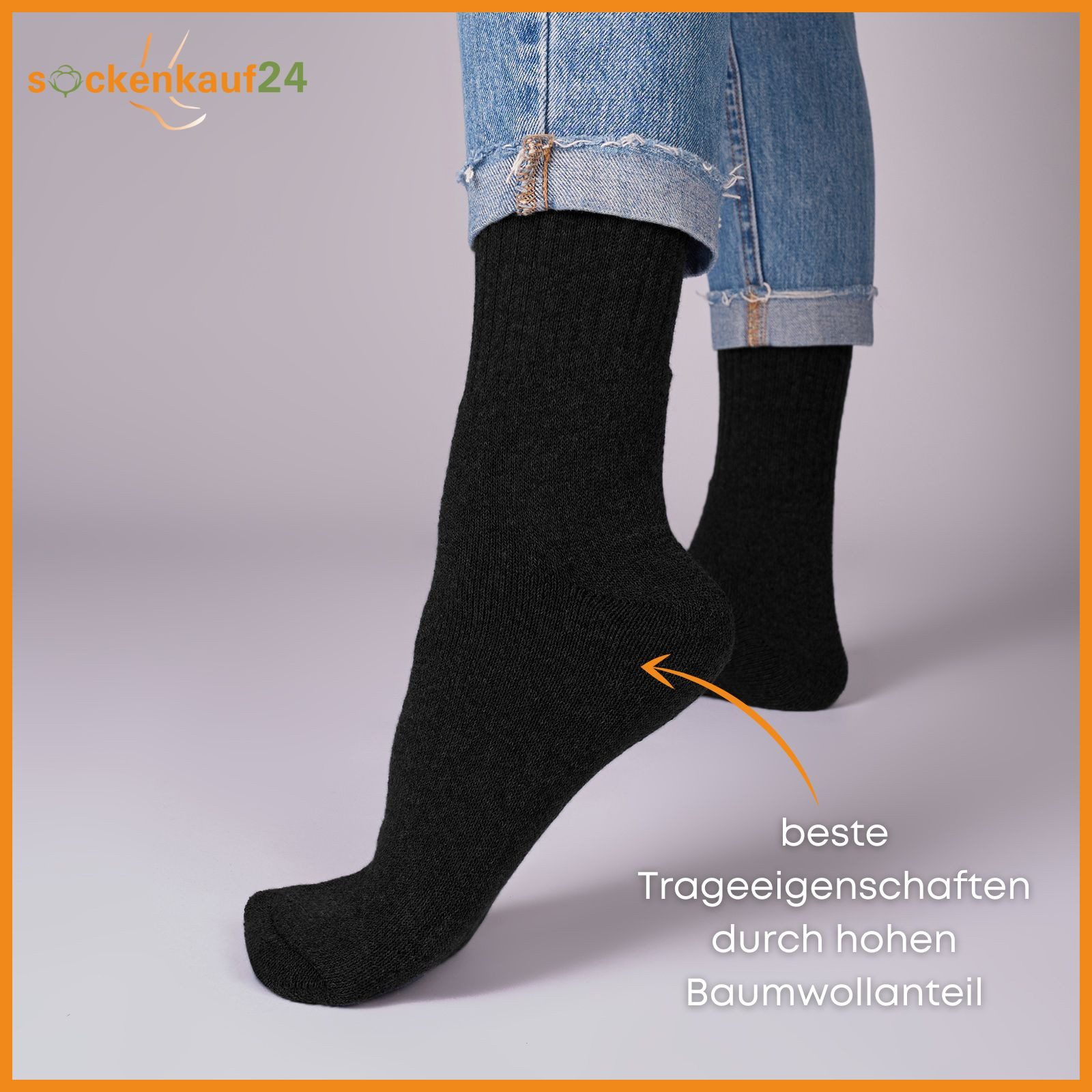 sockenkauf24 Tennissocken 10 Paar Damen & Herren Sportsocken atmungsaktiv Arbeitssocken Baumwolle